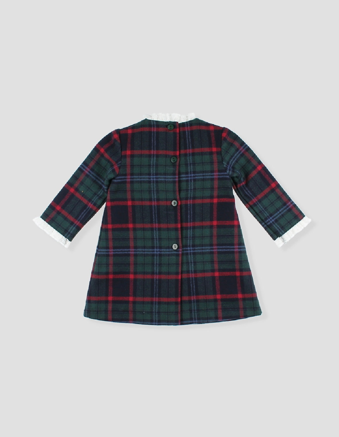 Foque girls navy blue tartan dress