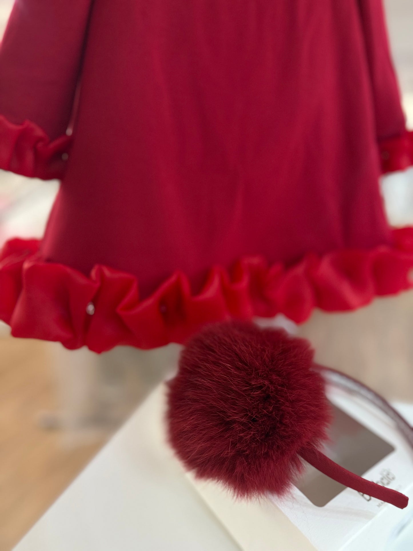 Bimbalo red tulle diamond & pearl dress