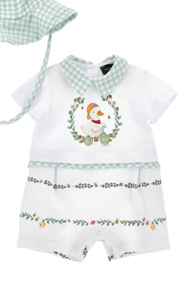 monnalisa mint green duck romper