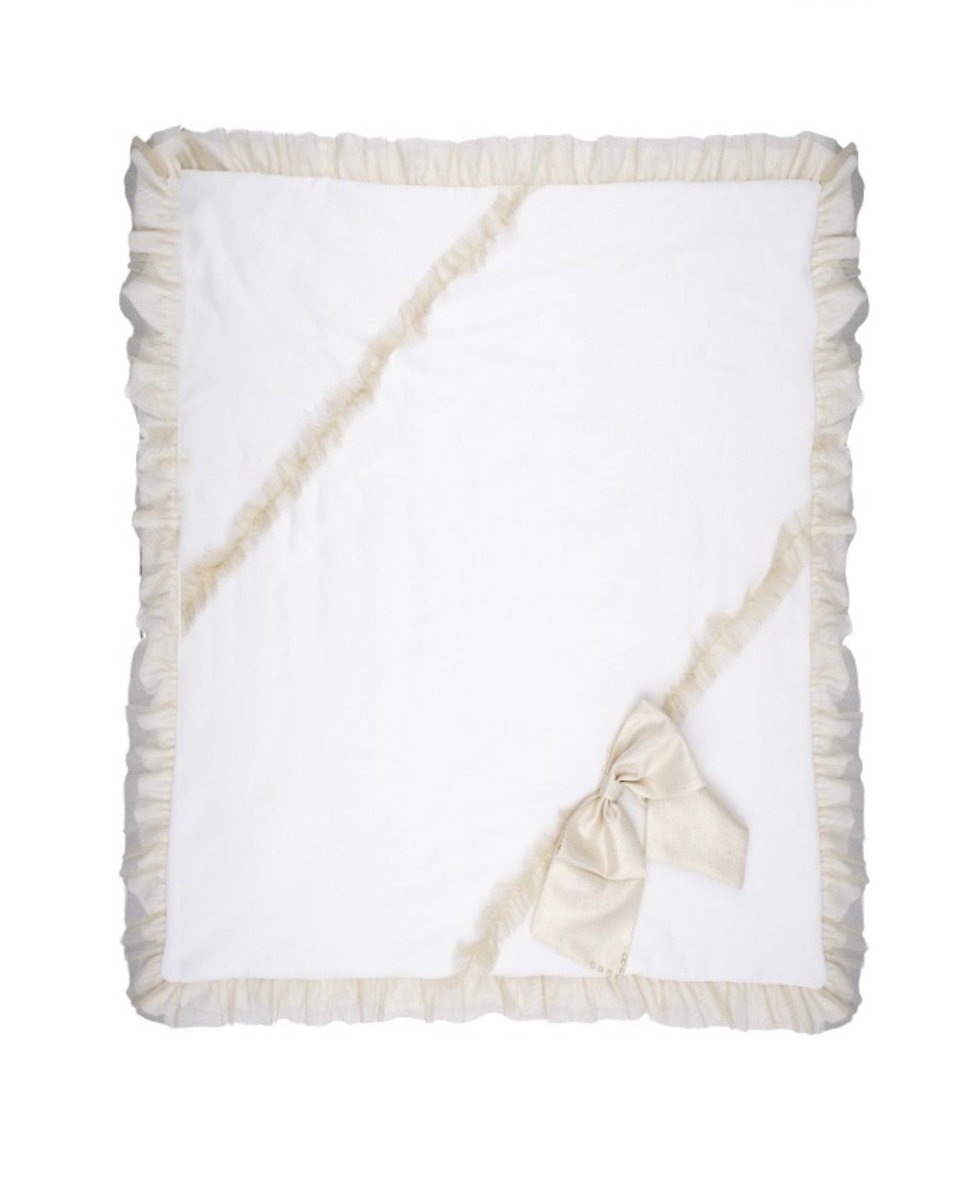 PRE ORDER - Bimbalo white & gold bow blanket