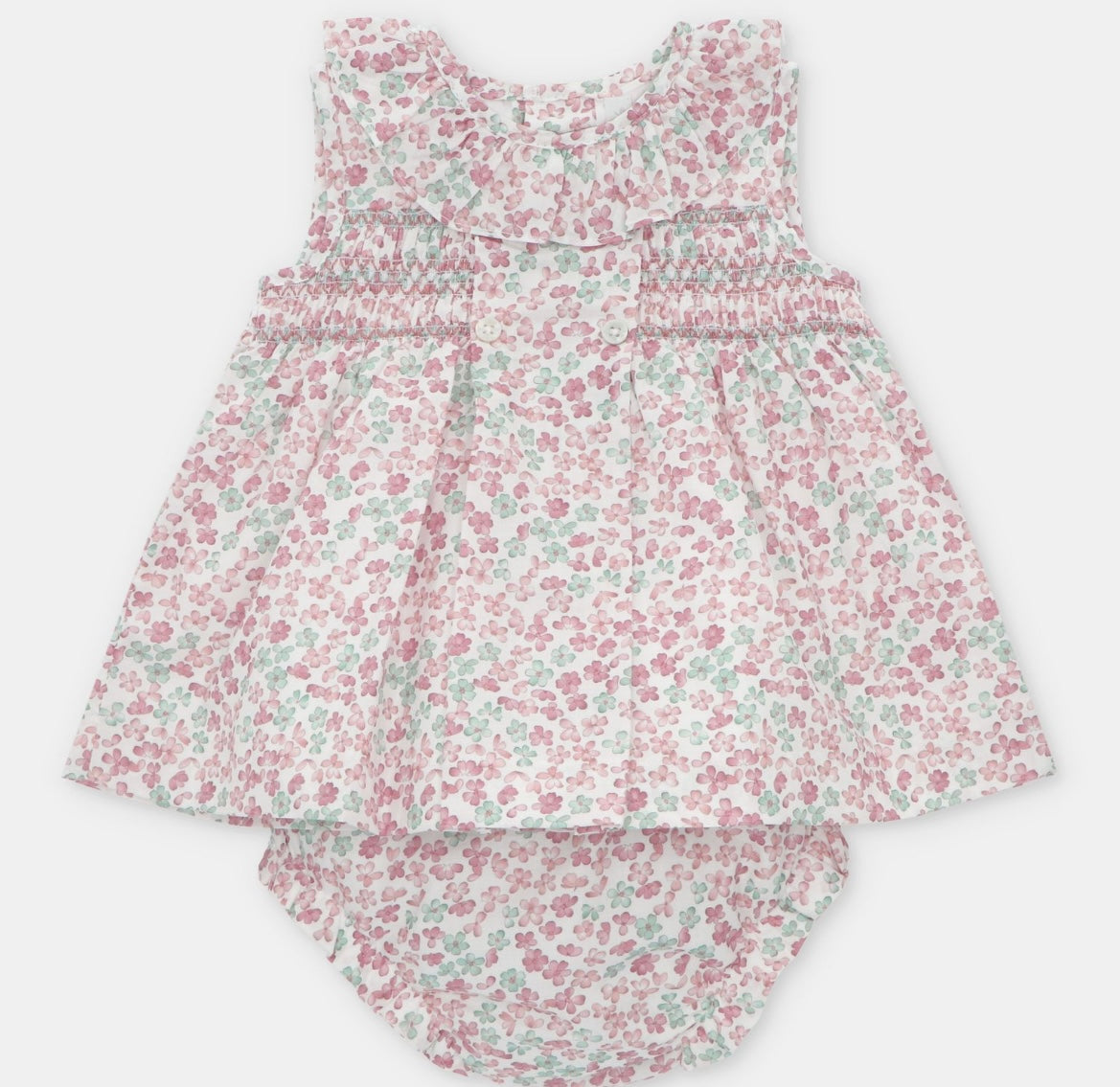 Martin aranda plum and green floral blouse and pant set