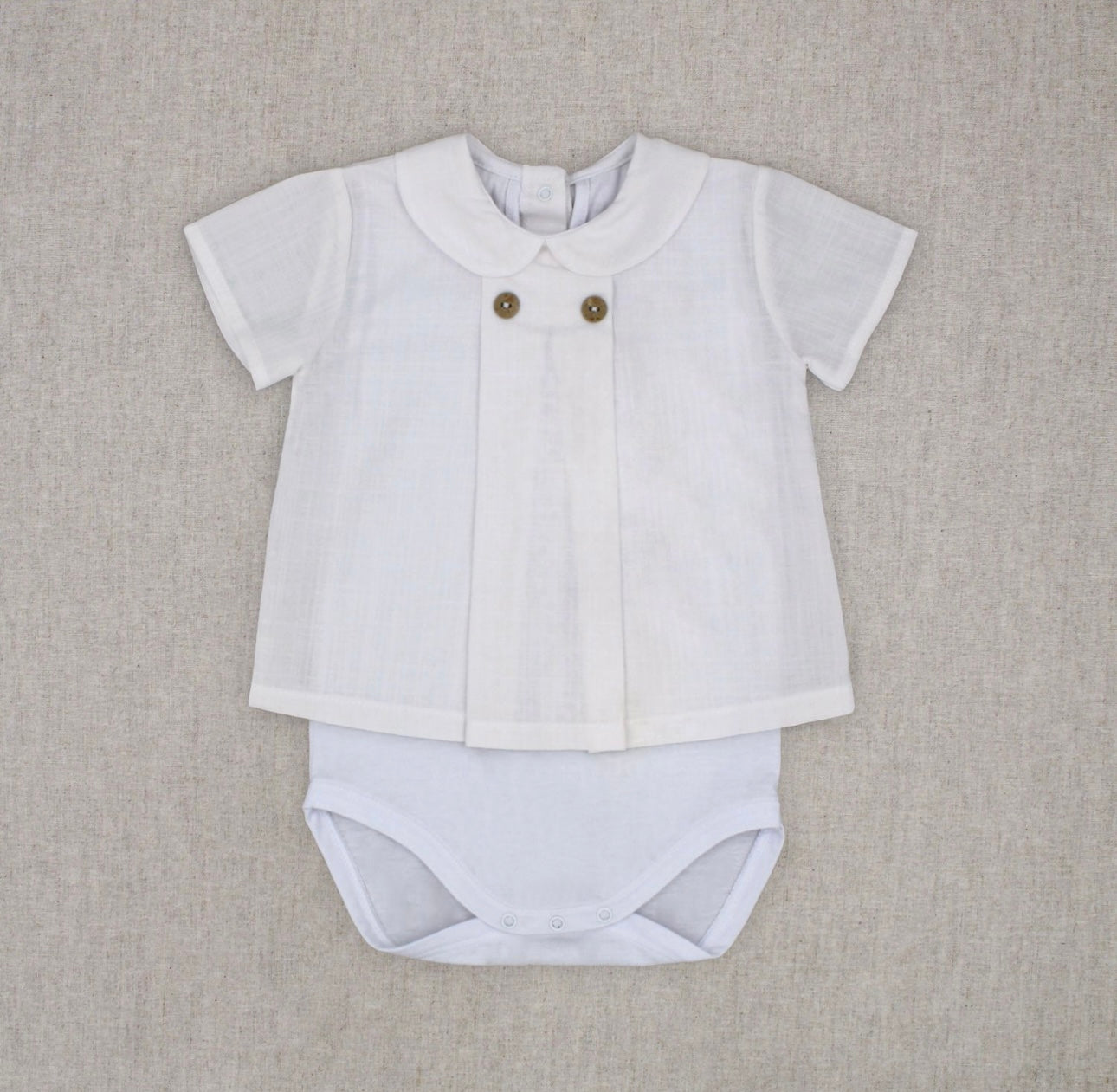 Rapife beige & white stripe jam pant and body set