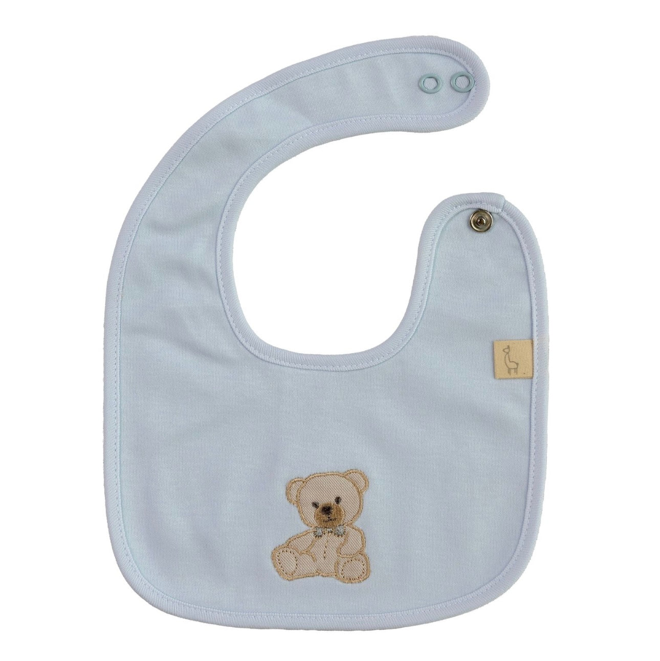 Baby Gi blue cotton teddy bear bib