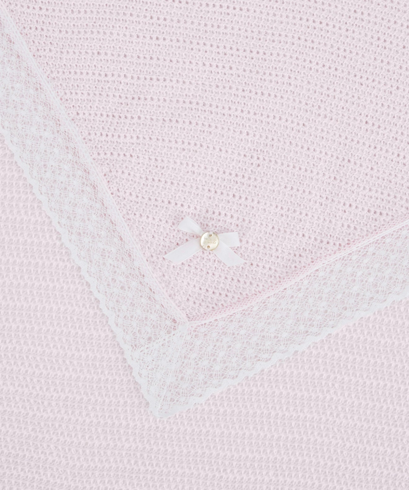 PRE ORDER - Paz baby pink knitted lace blanket