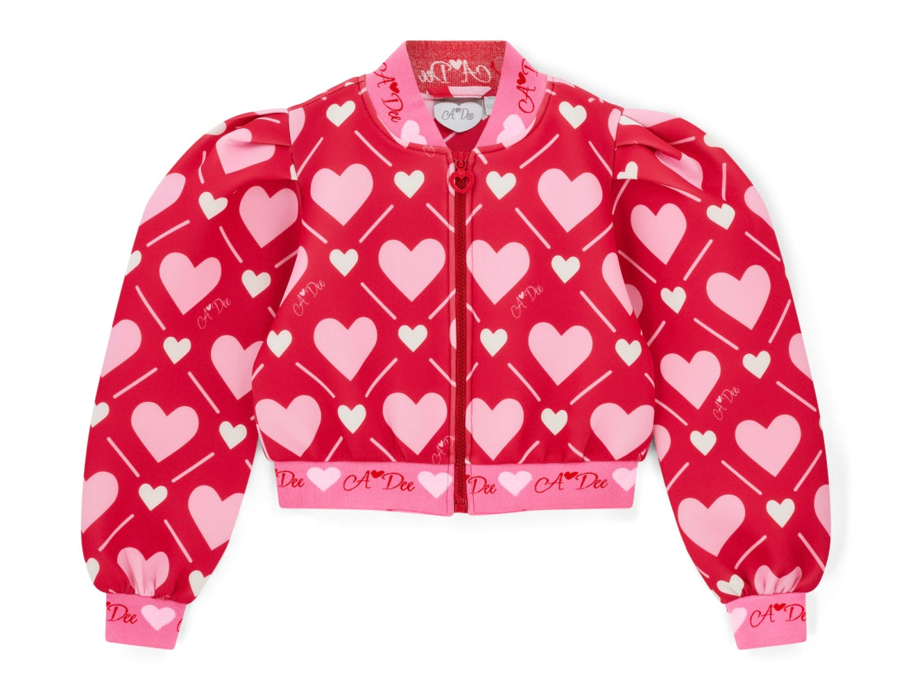 Adee ‘love story’ heart print bomber jacket