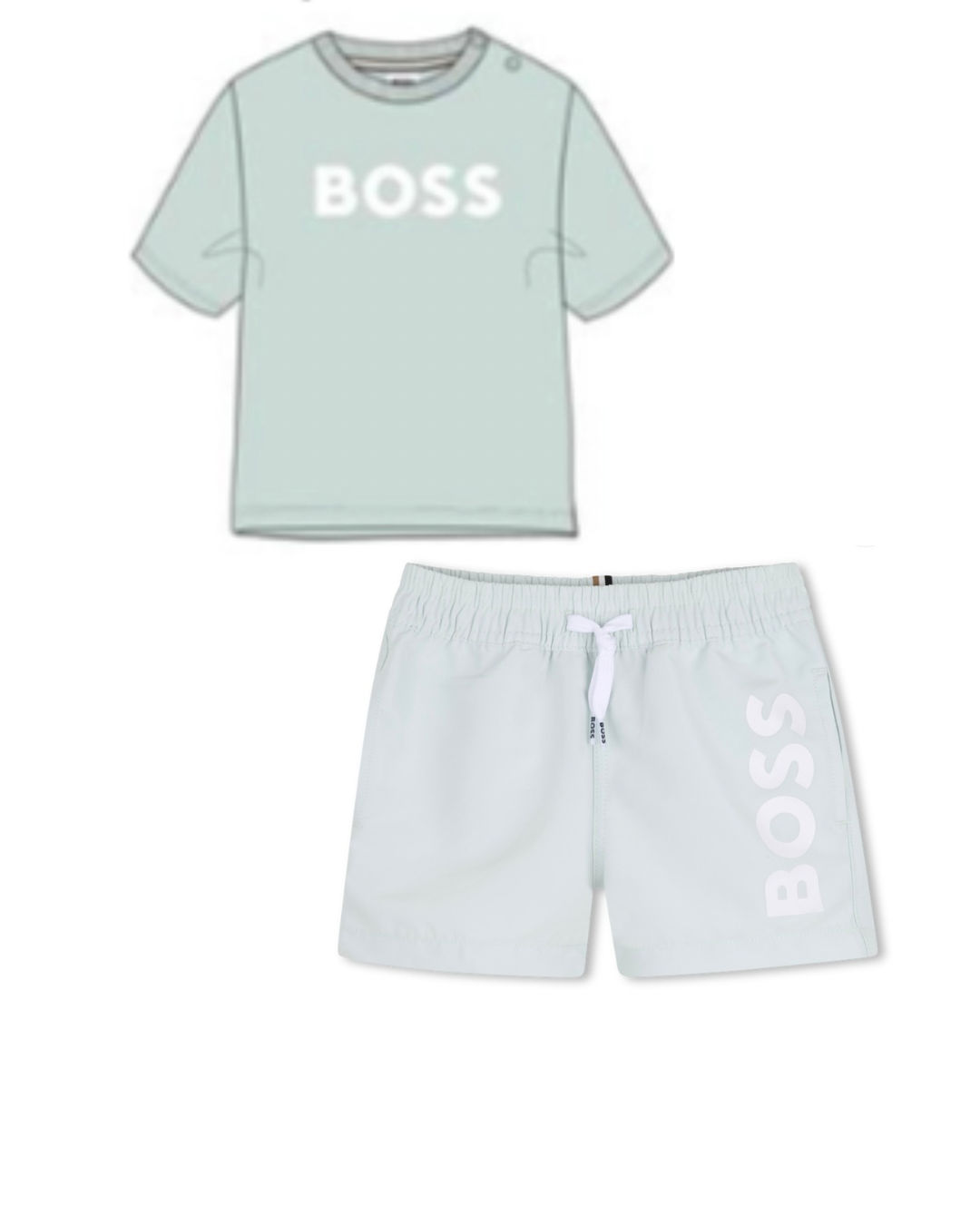 Boss sprout green swim short & t-shirt set