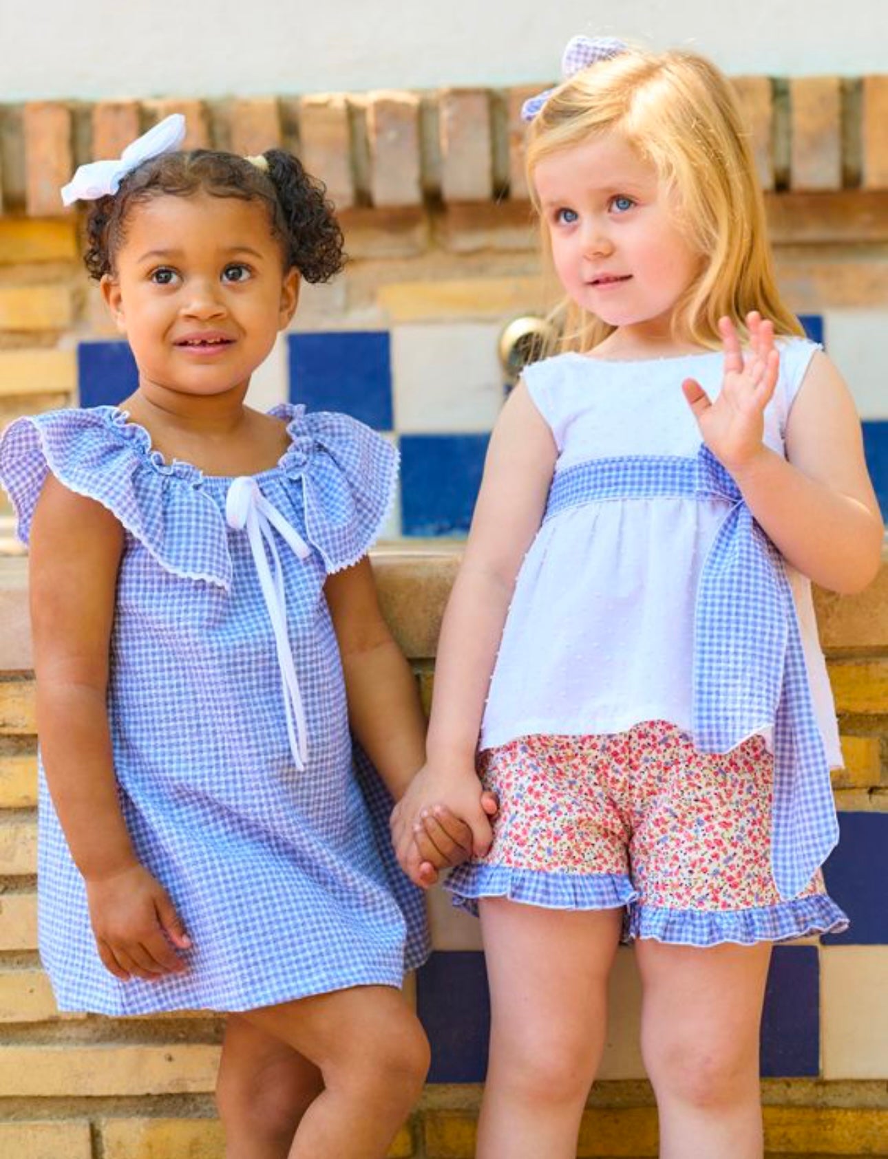 Rapife blue & floral blouse and short set