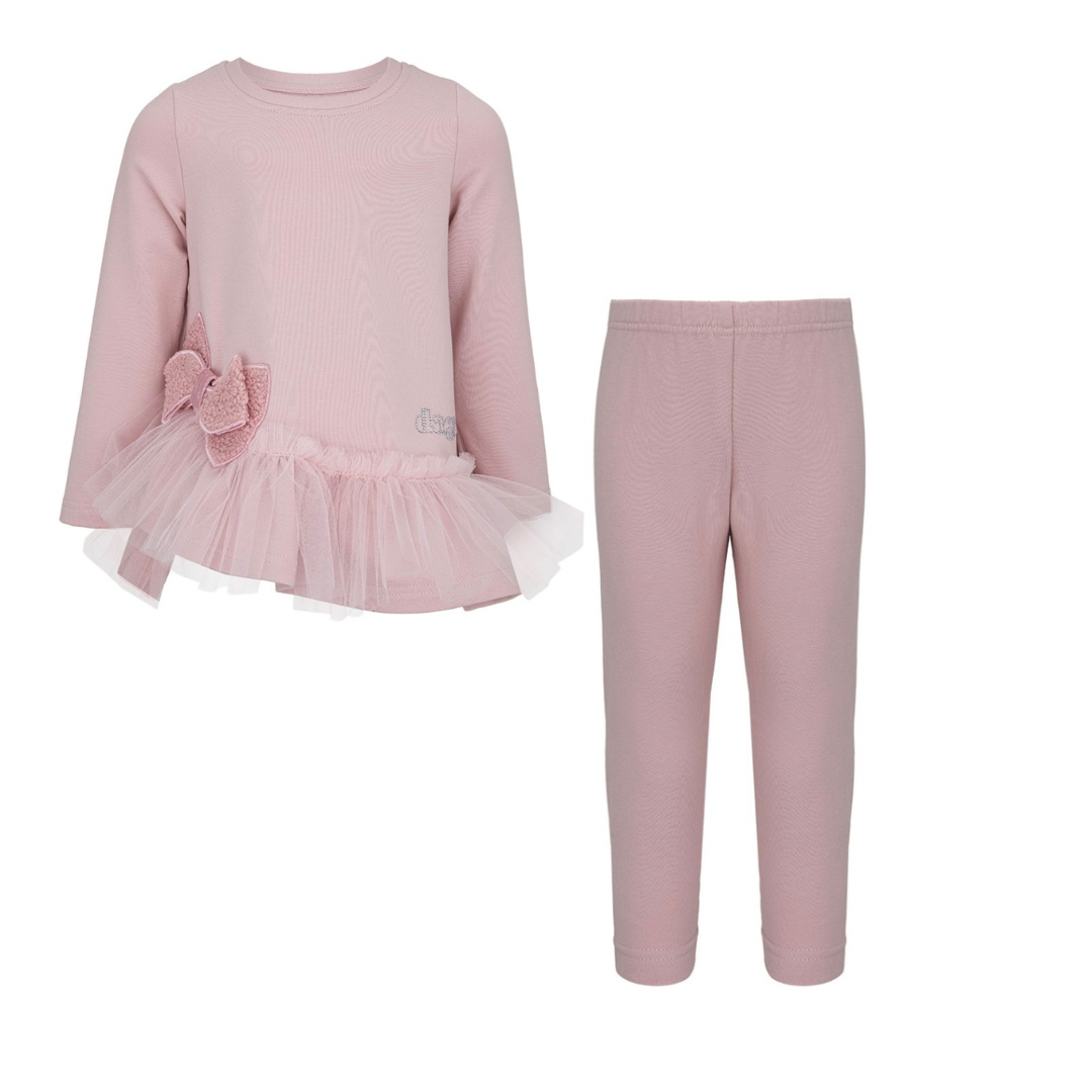 Daga fluffy chic pink tulle & bow legging set