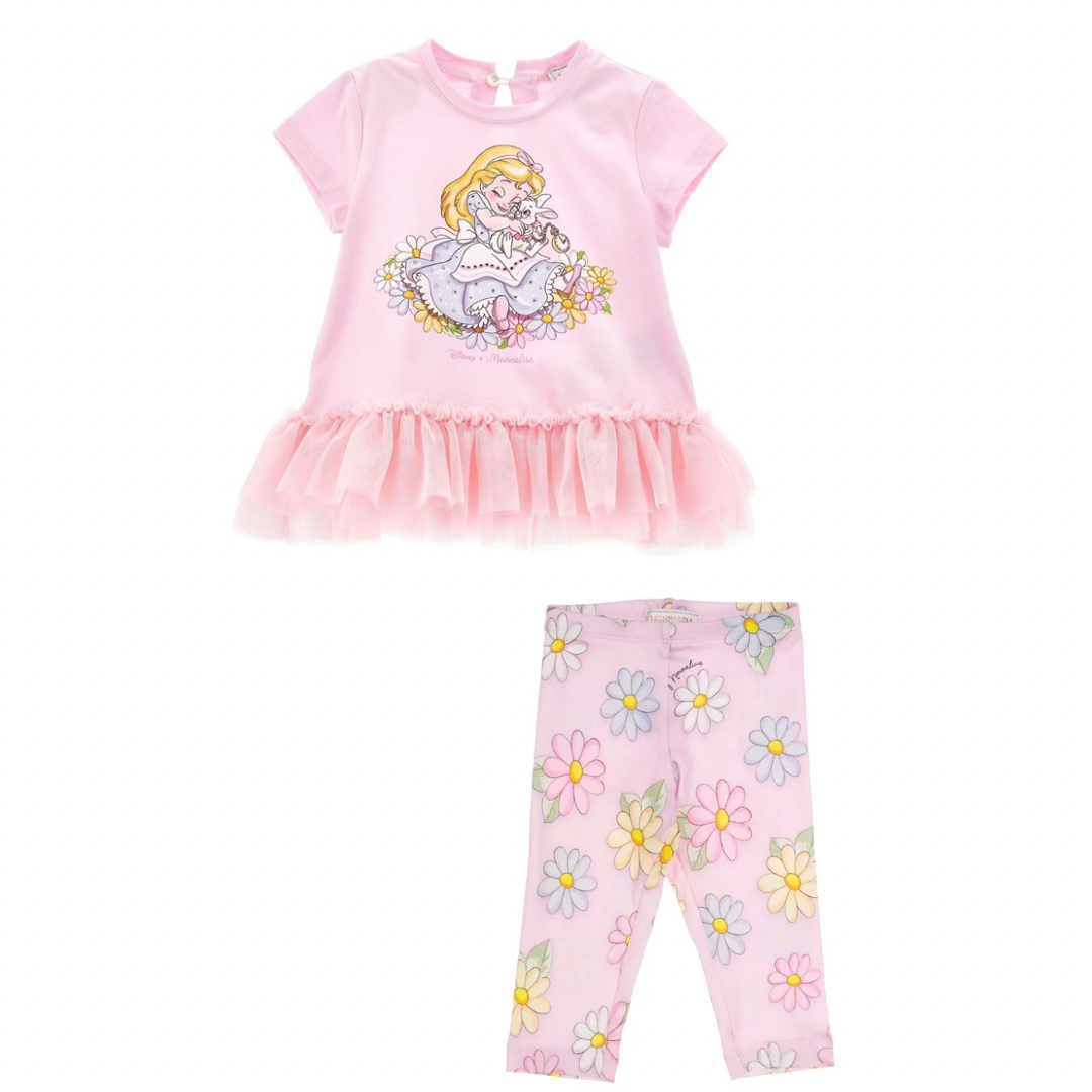 Monnalisa alice in wonderland pink legging set