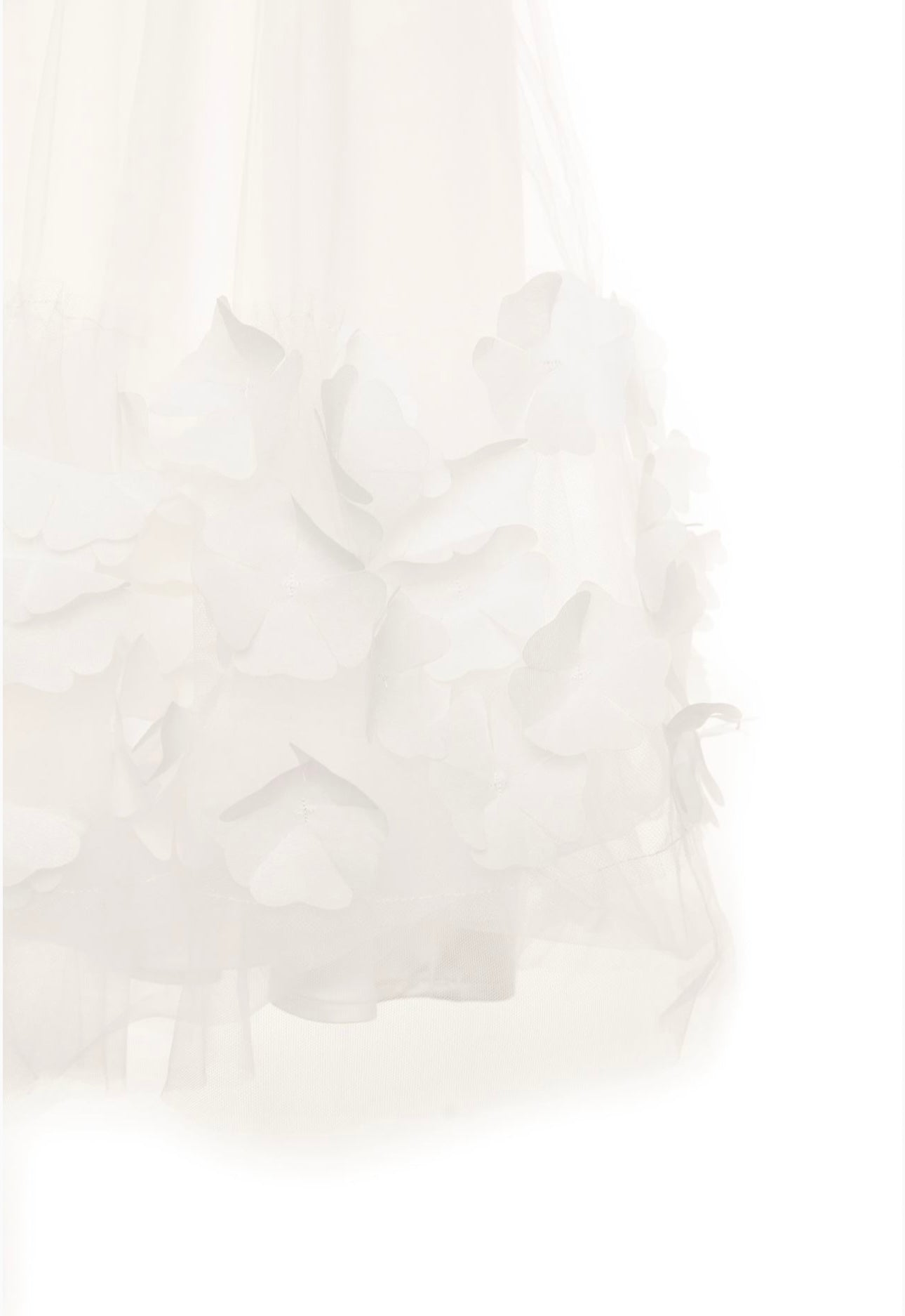 BCBGMAXAZARIA white tulle flower appliqué dress