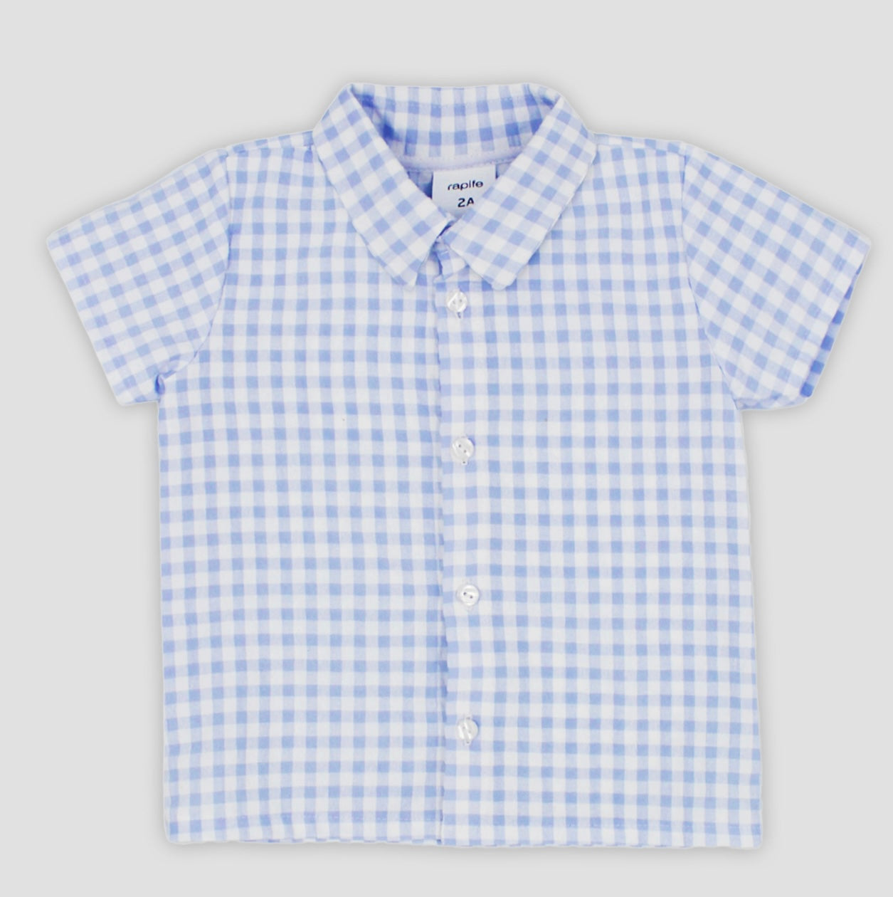 Rapife blue & white gingham shirt and short set