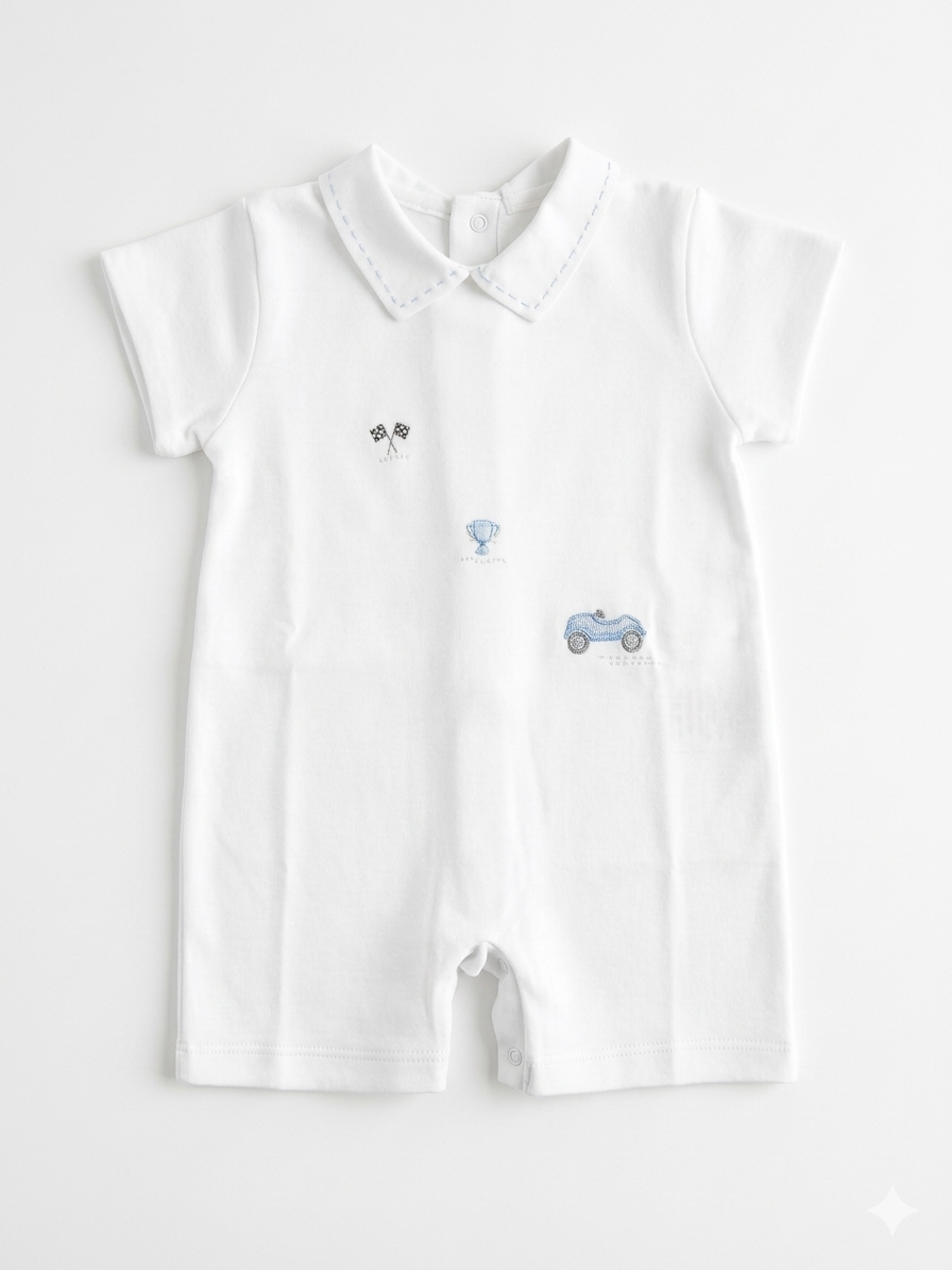 Adriana Mae circuit embroidered romper
