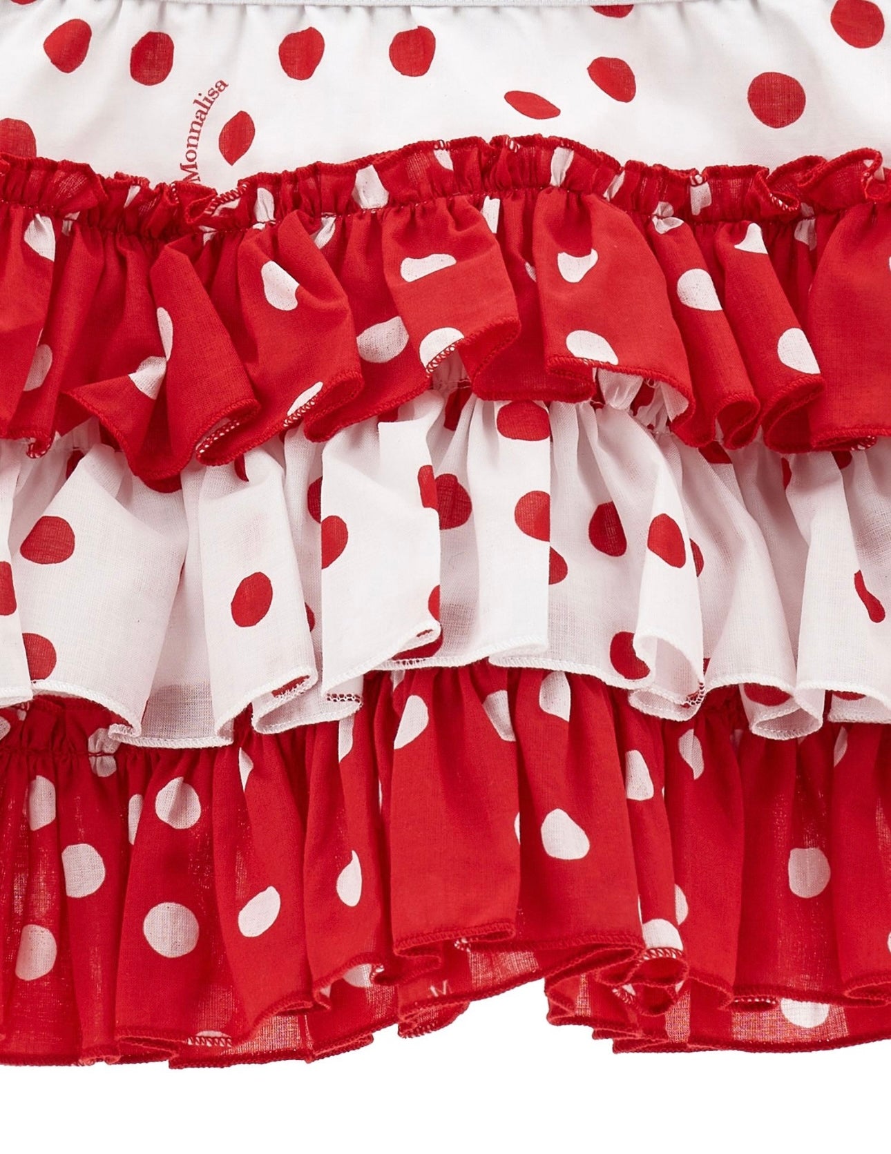 Monnalisa girls red & white polka dot skirt set