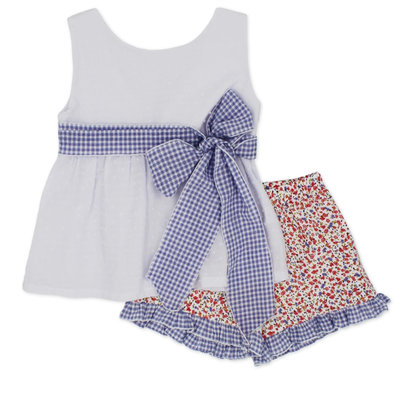 Rapife blue & floral blouse and short set