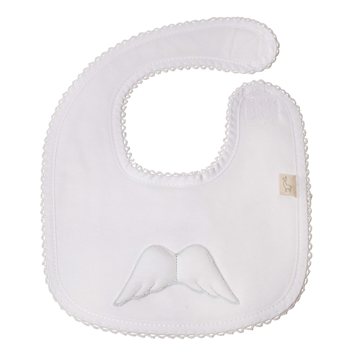 Baby gi angel wing white cotton bib