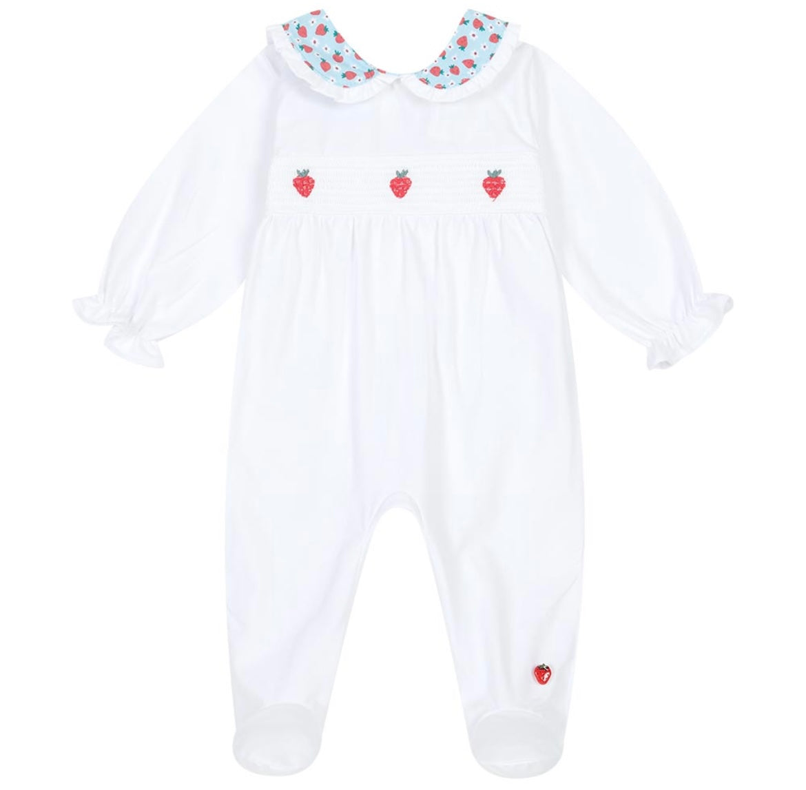 Deolinda strawberry smocked babygrow