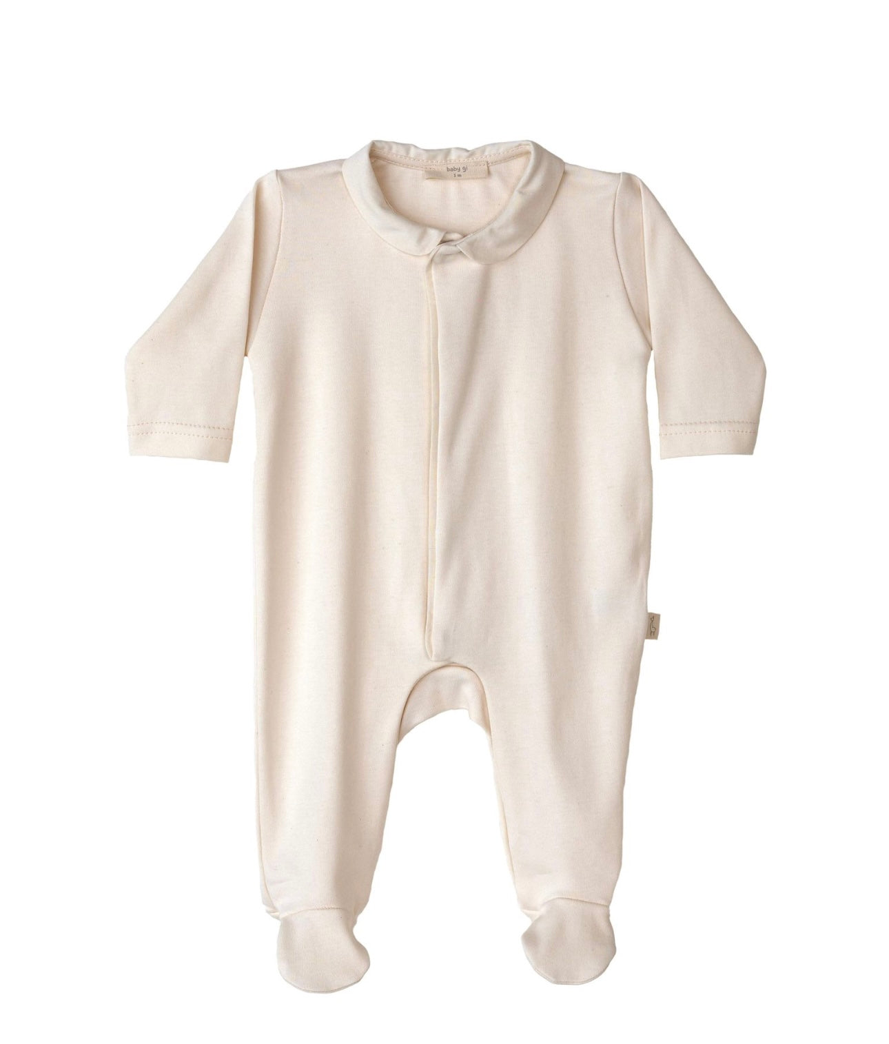 Baby Gi beige cotton angel wing babygrow