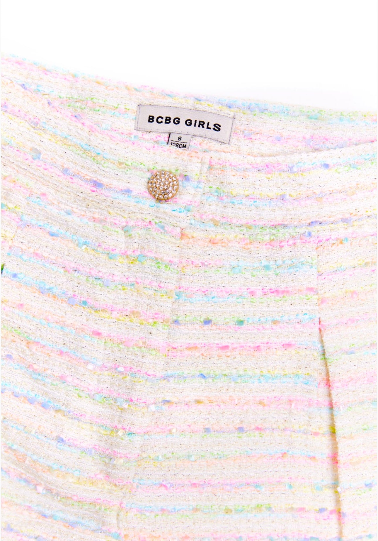 BCBGMAXAZARIA girls multi coloured cream tweed short & jacket set
