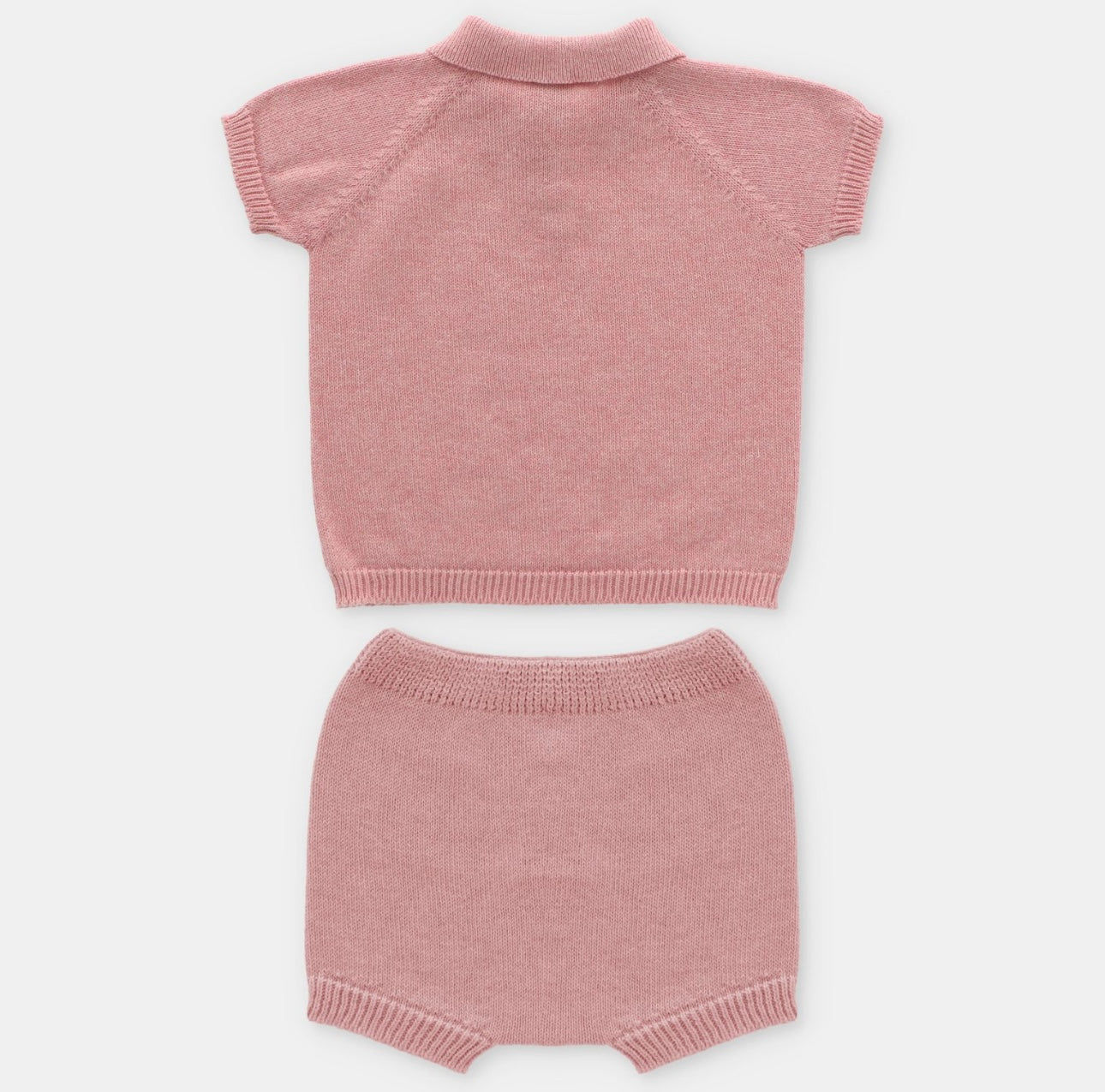 Martin Aranda coral cotton knit shirt & short set