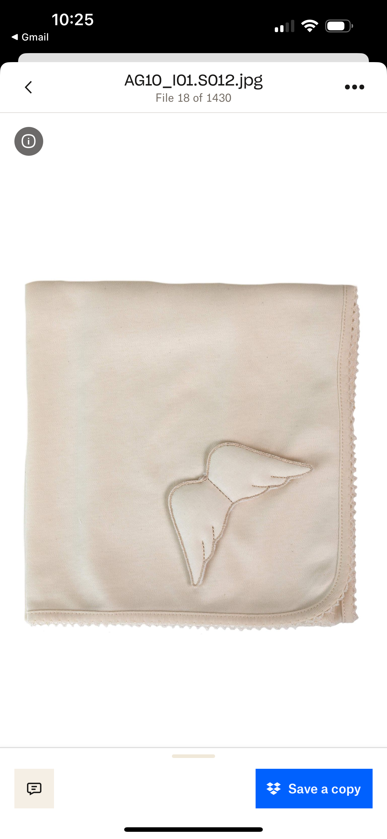 Baby Gi beige cotton angel wing muslin