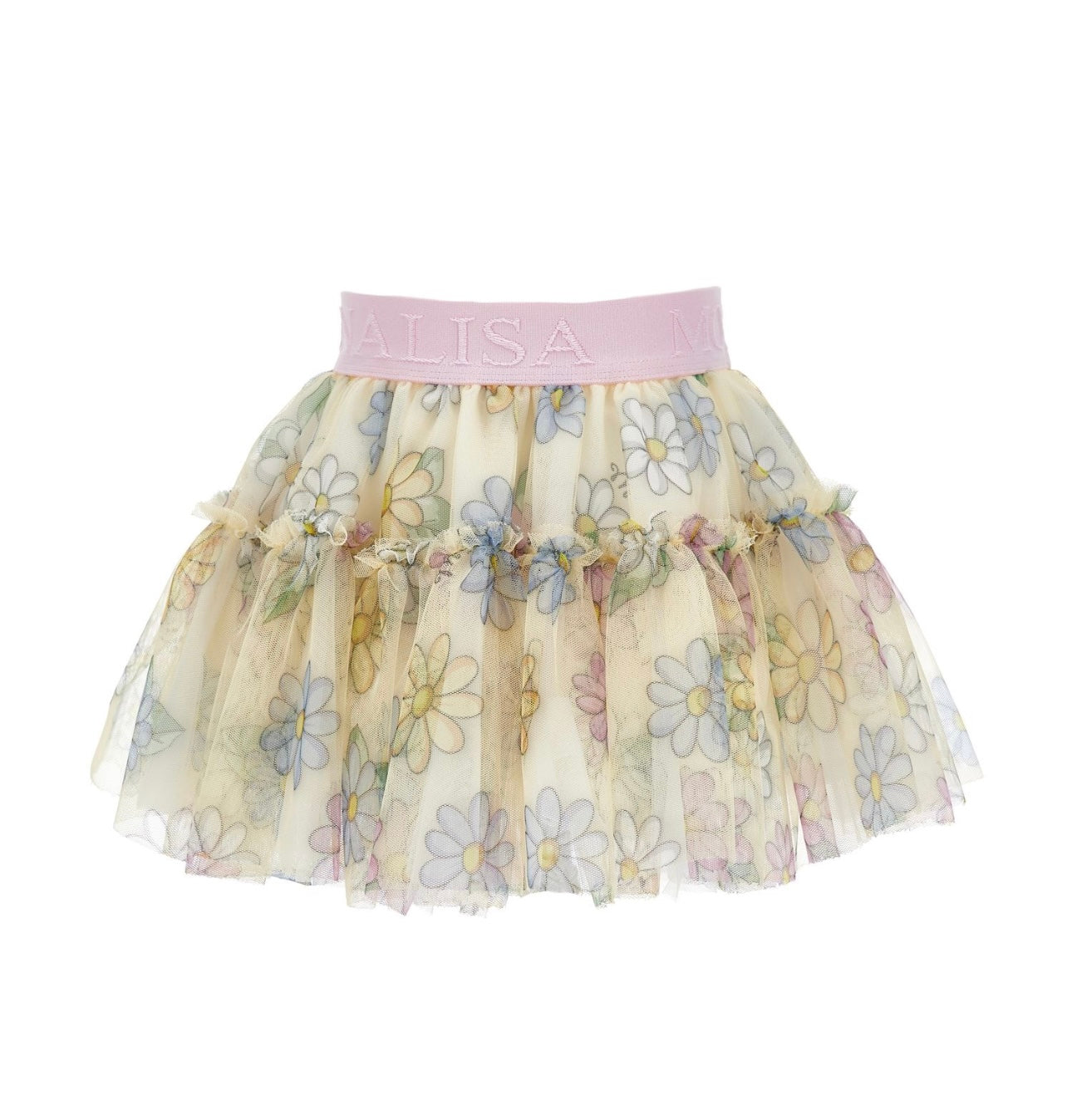Monnalisa Alice in wonderland yellow tulle skirt set