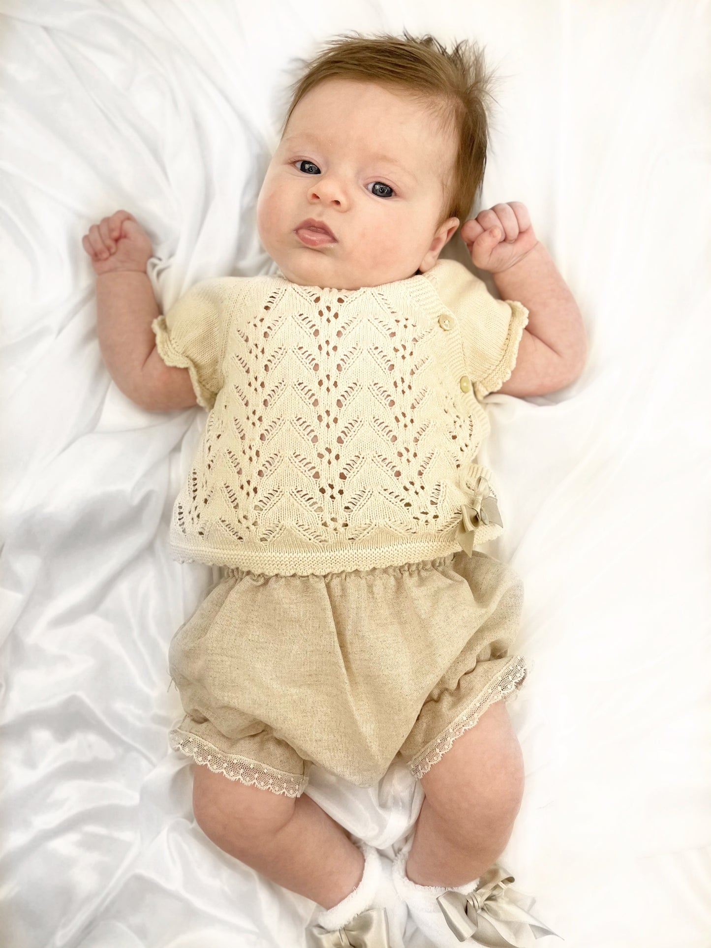 Rigola beige knit top & pant set