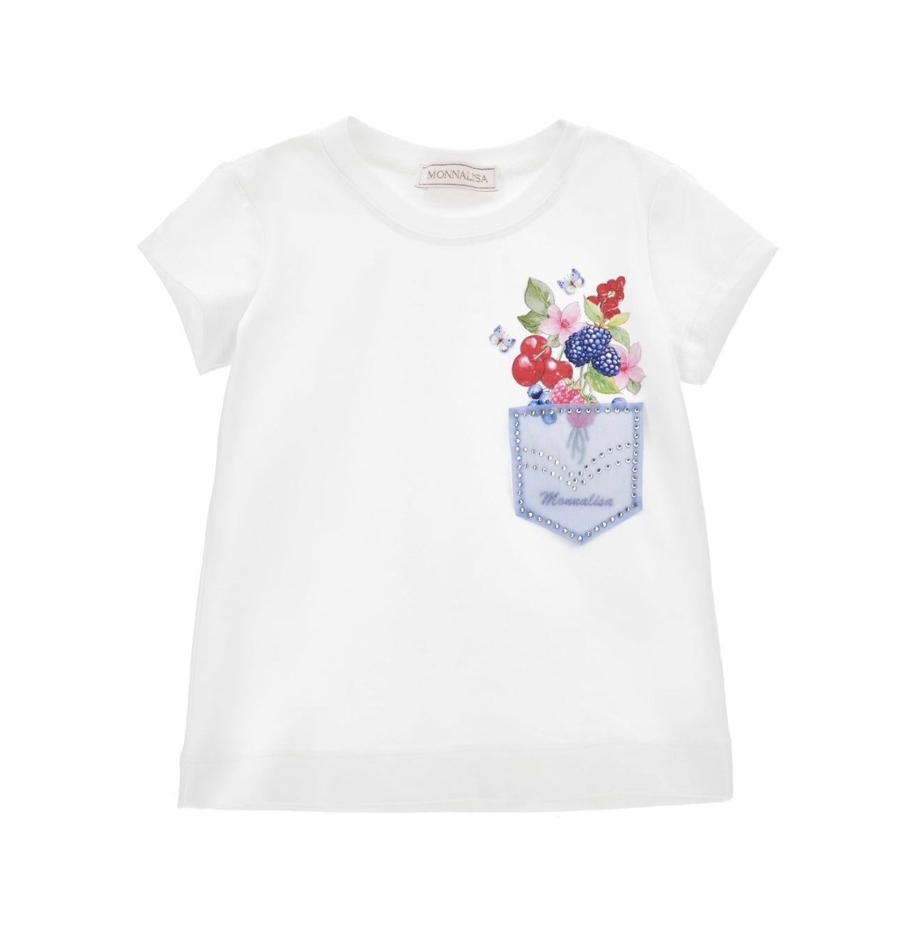 Monnalisa fruity Alice in wonderland denim 3 piece set