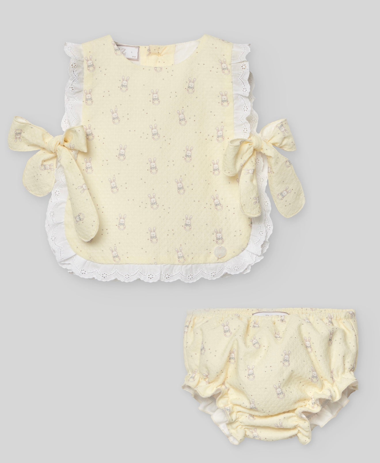 PRE ORDER - Paz yellow bunny bow blouse & pant set