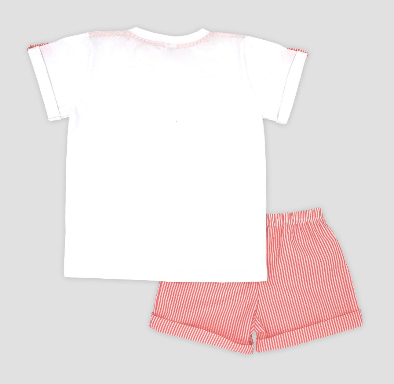 Rapife coral stripe T-shirt & short set