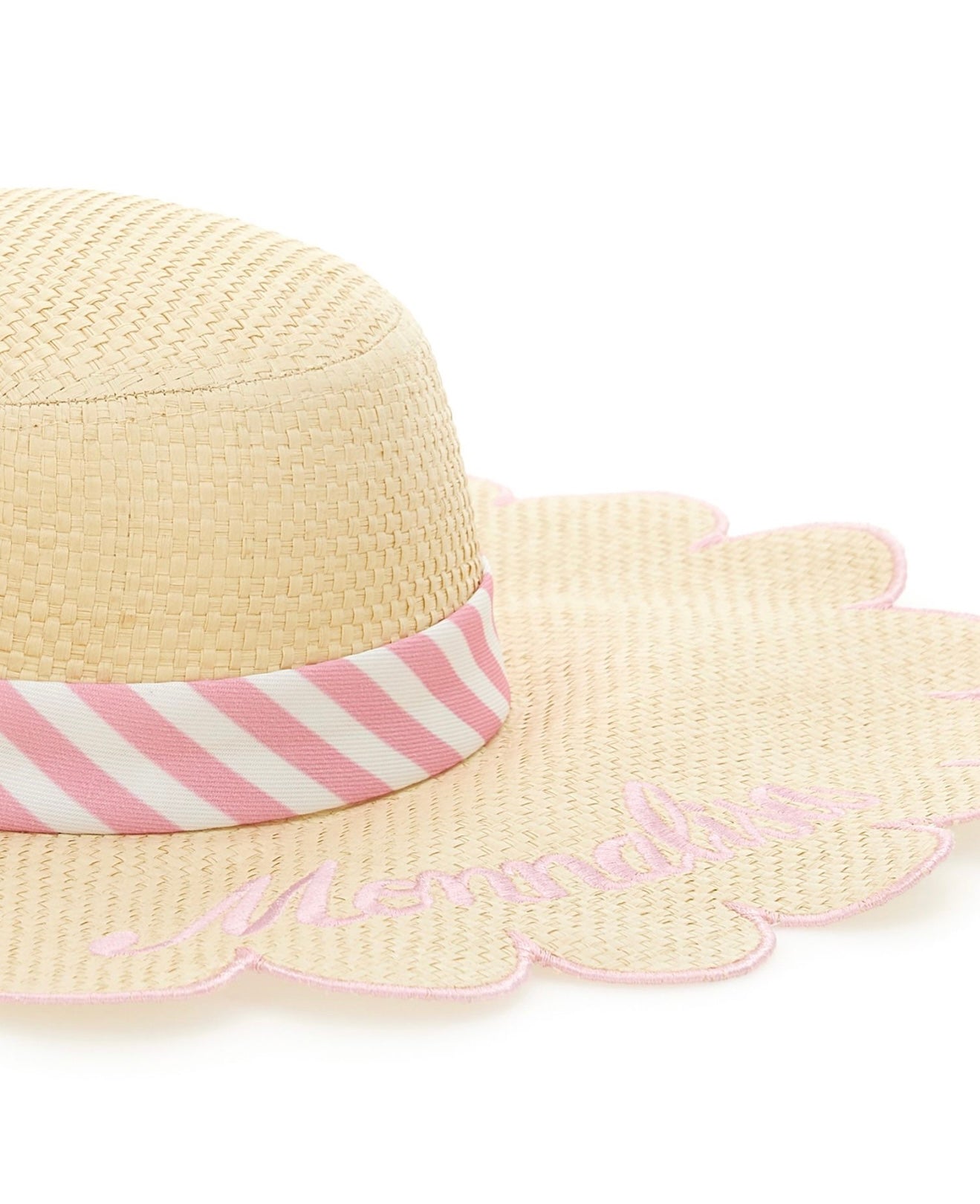 PRE ORDER - monnalisa pink trim sunhat