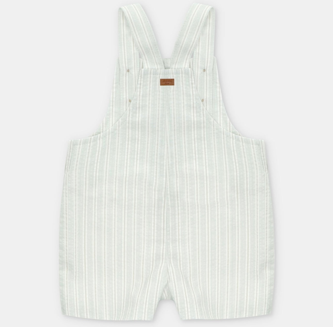 Martin Aranda pistachio green striped cotton dungaree