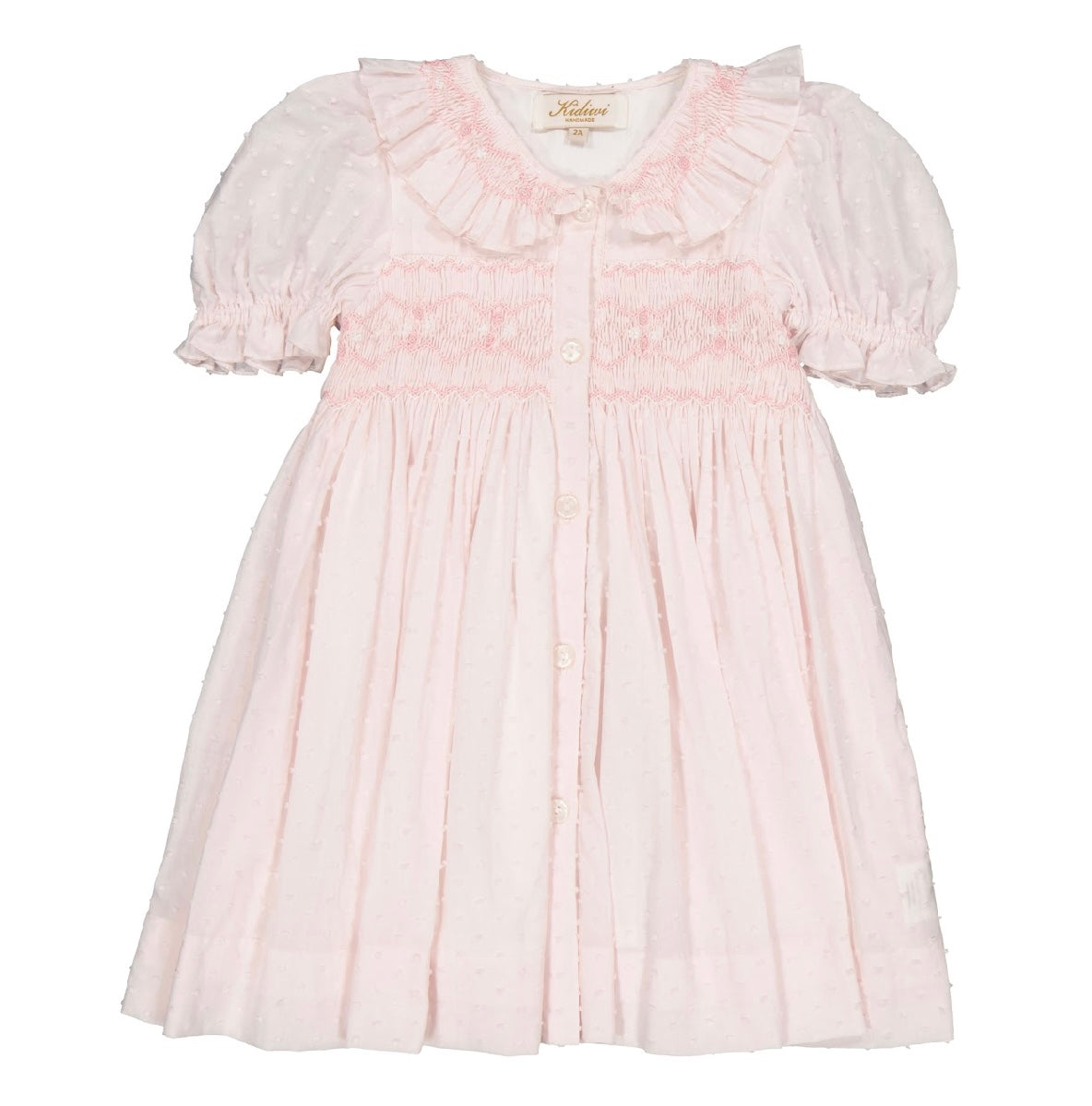 Kidiwi pink Swiss dotted ‘Adeline’ dress