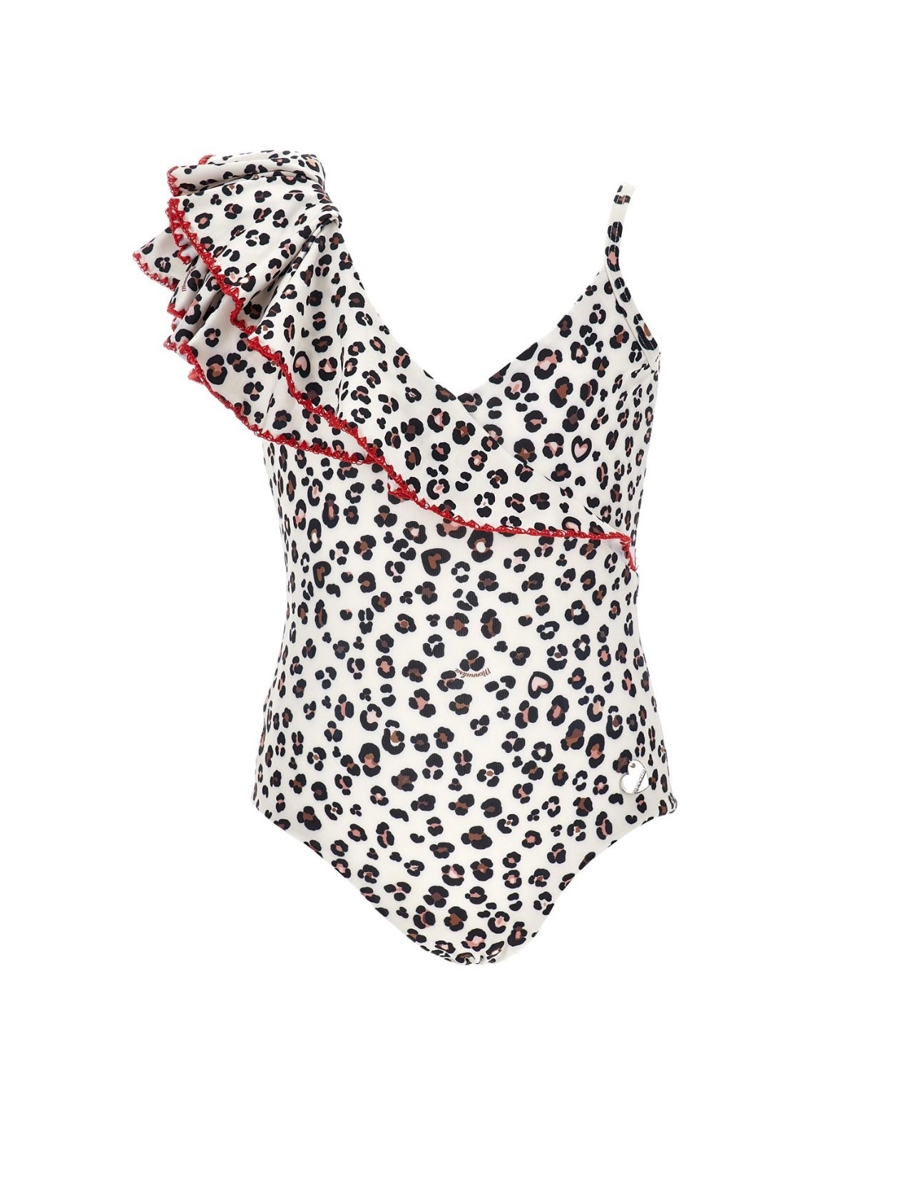 Monnalisa leopard print frilled swimsuit