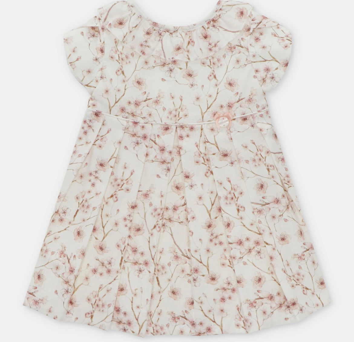 Martin aranda ivory & pink blossom print dress