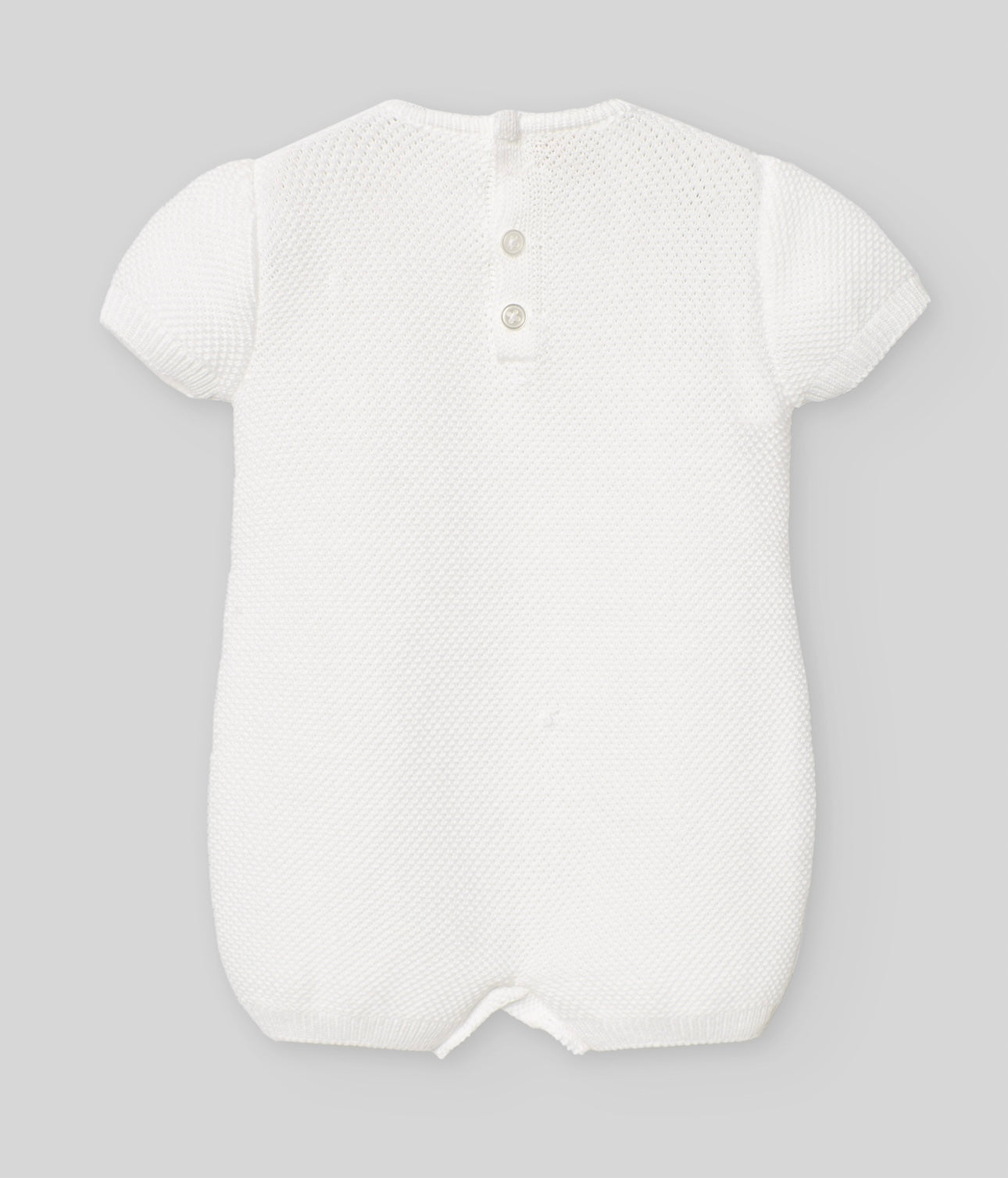 Paz Rodriguez ivory & beige bibbed romper