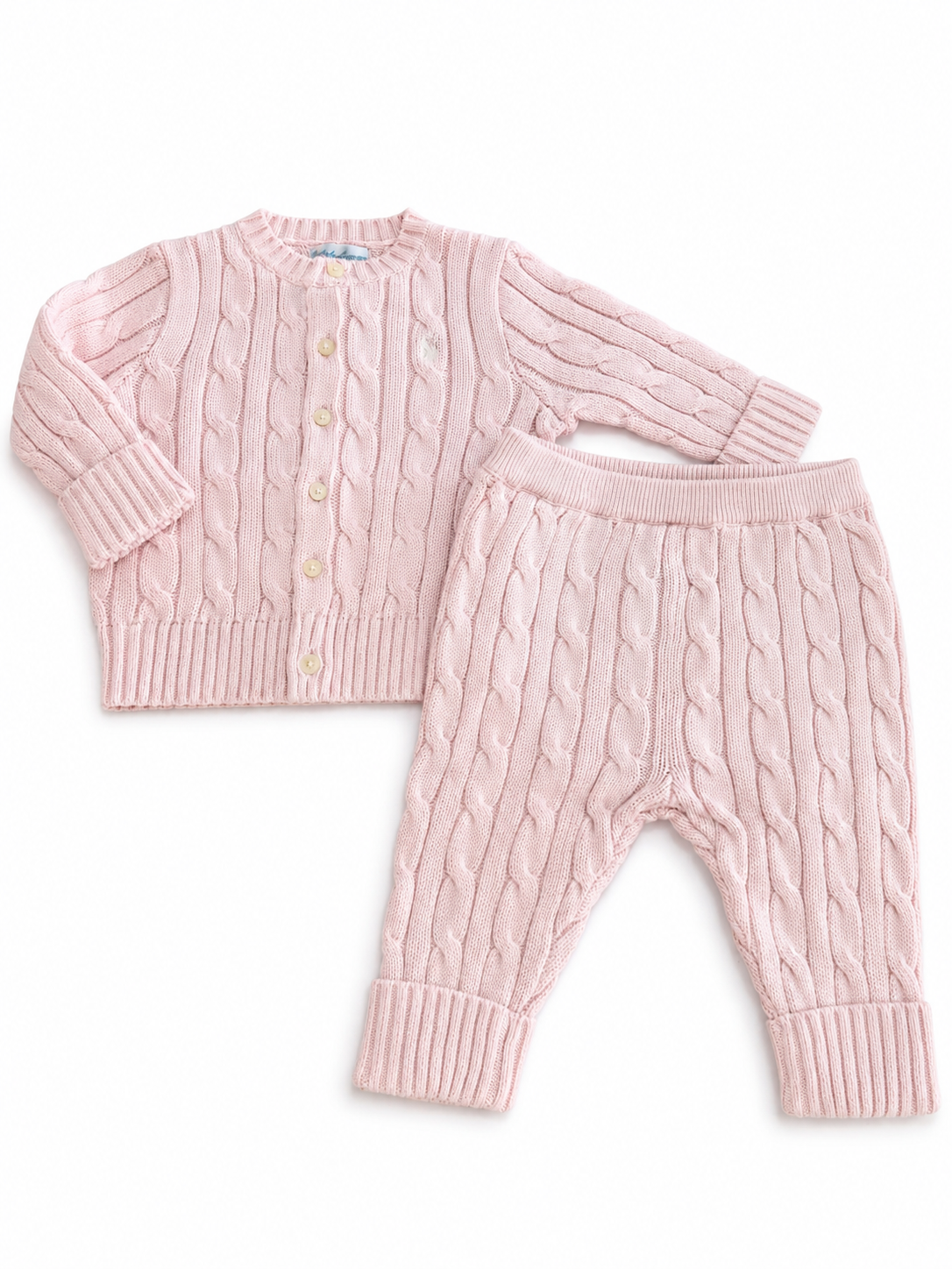 Ralph Lauren baby pink knitted legging set
