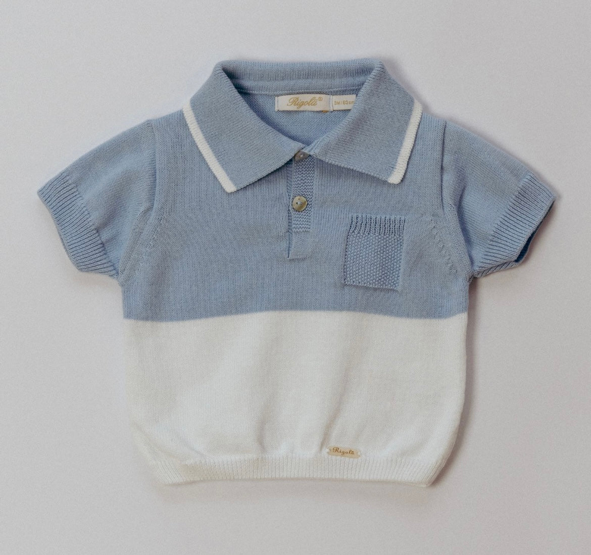 Rigola blue knit shirt & short set