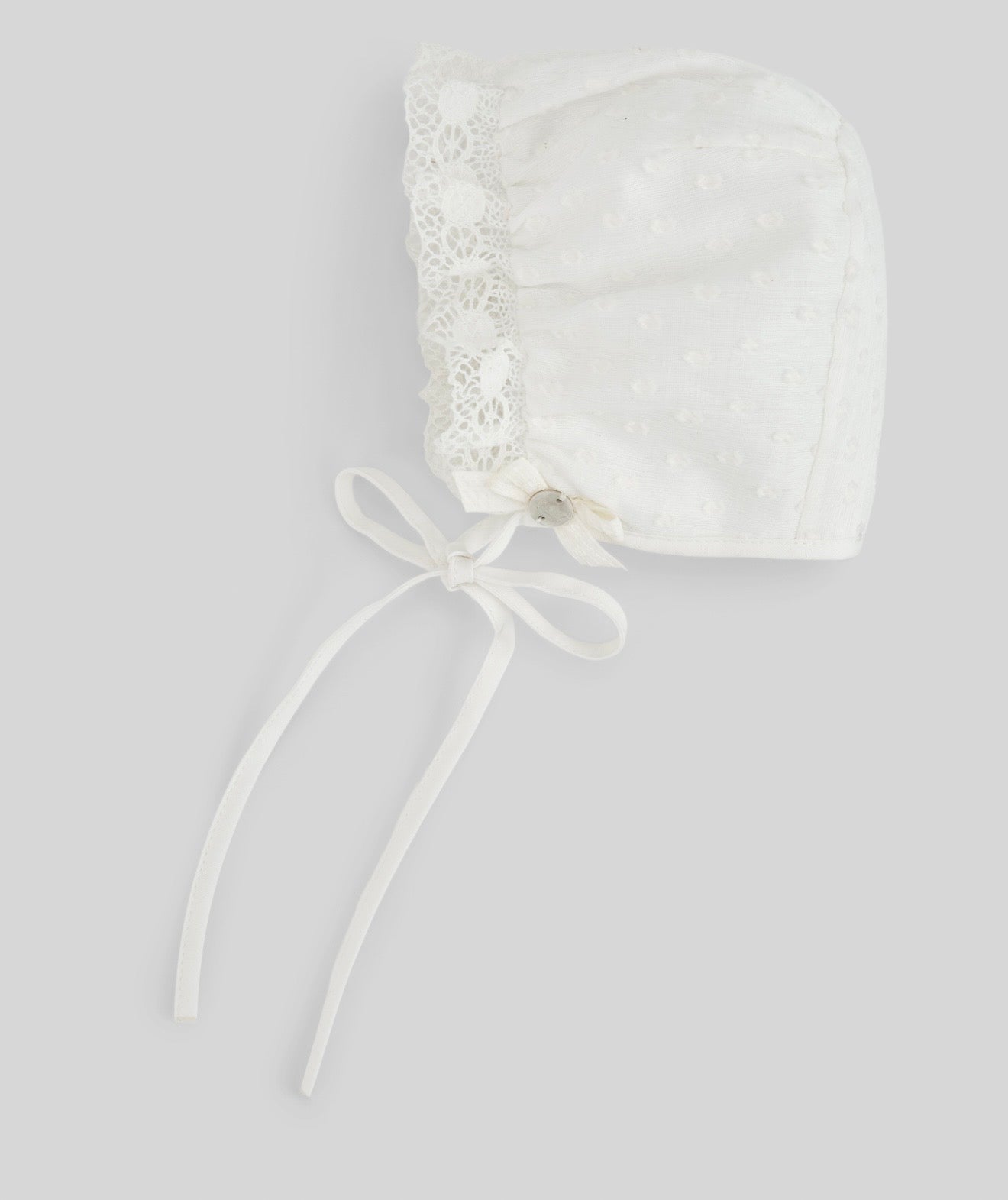 Paz Rodriguez ivory lace bonnet