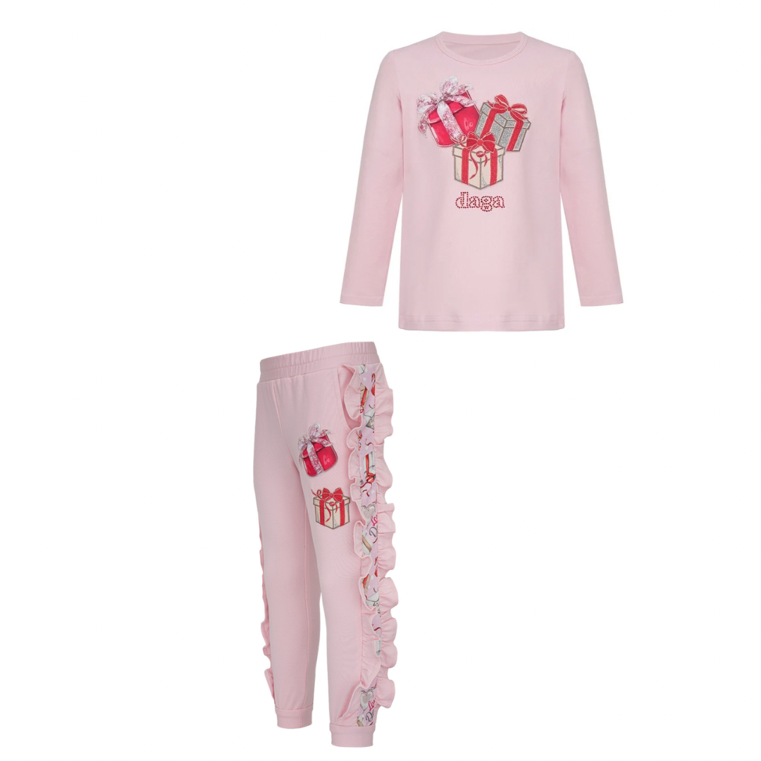 PRE ORDER - Daga magical surprises pink & red presents tracksuit set
