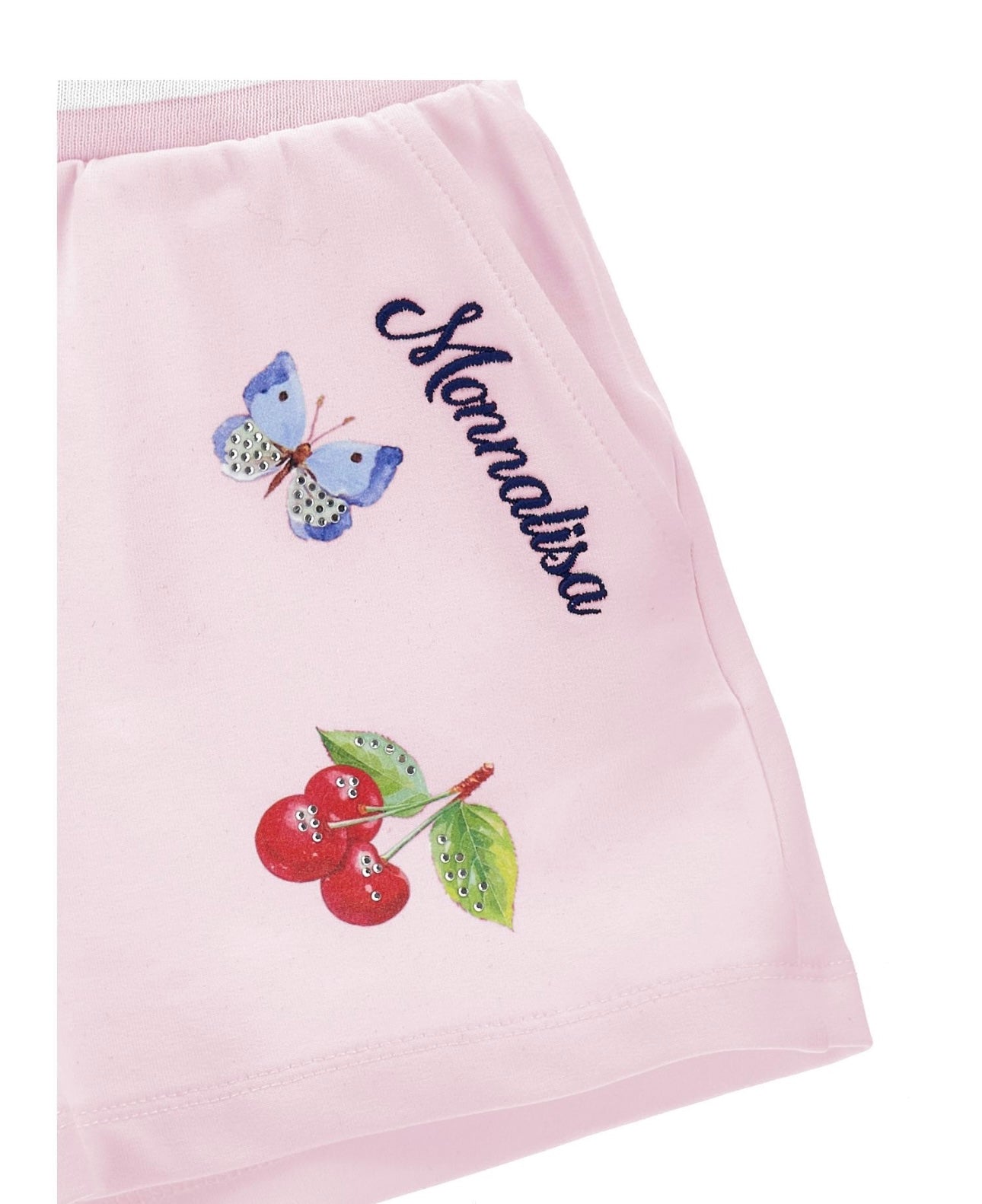 Monnalisa pink fruits sporty jacket 3 piece set
