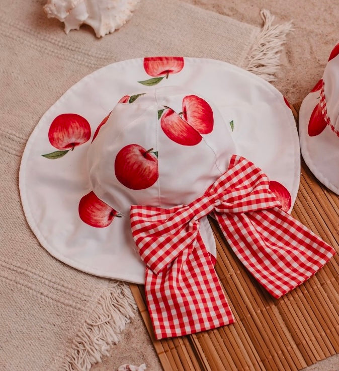 Meia pata apples bow sun hat