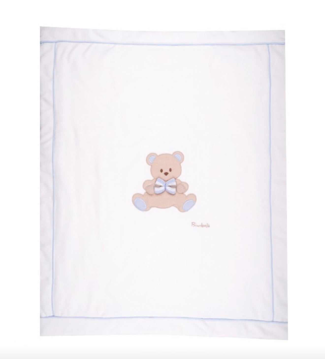 PRE ORDER - Bimbalo white & blue teddy blanket