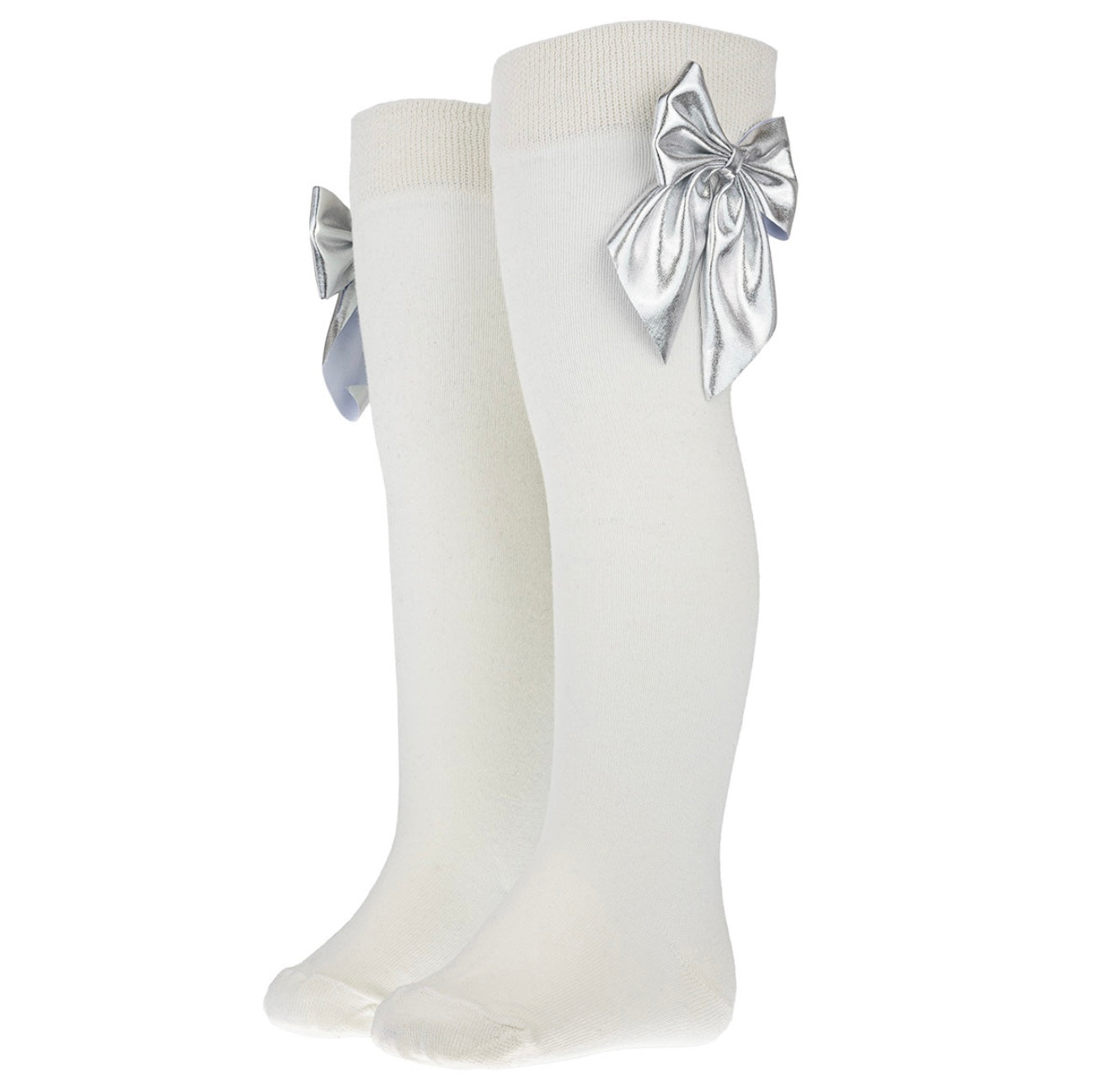 Daga blue mirage white & silver bow socks
