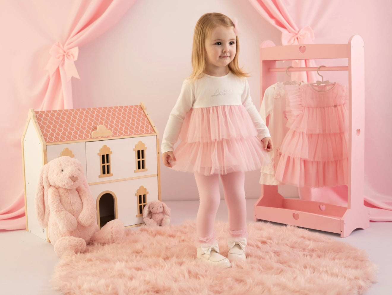 Little A pink tulle legging set