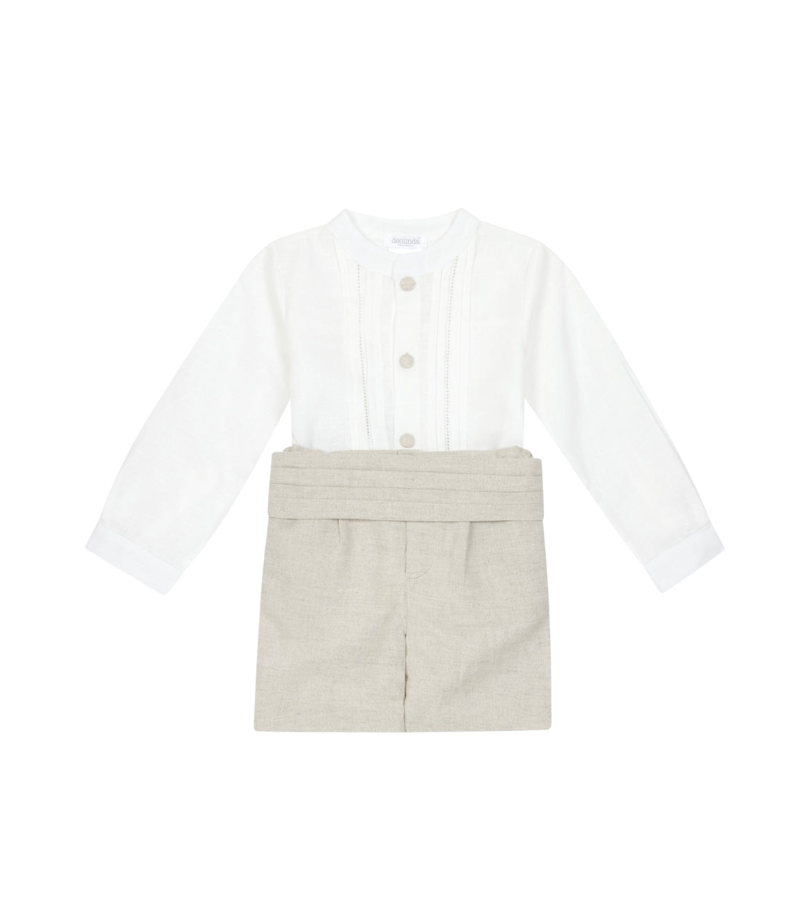 Chic by Deolinda white & beige linen shirt set
