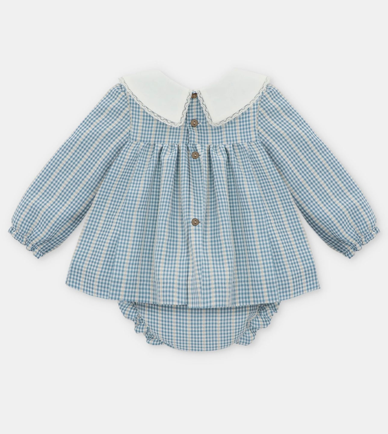 Martin Aranda blue & beige check dress set