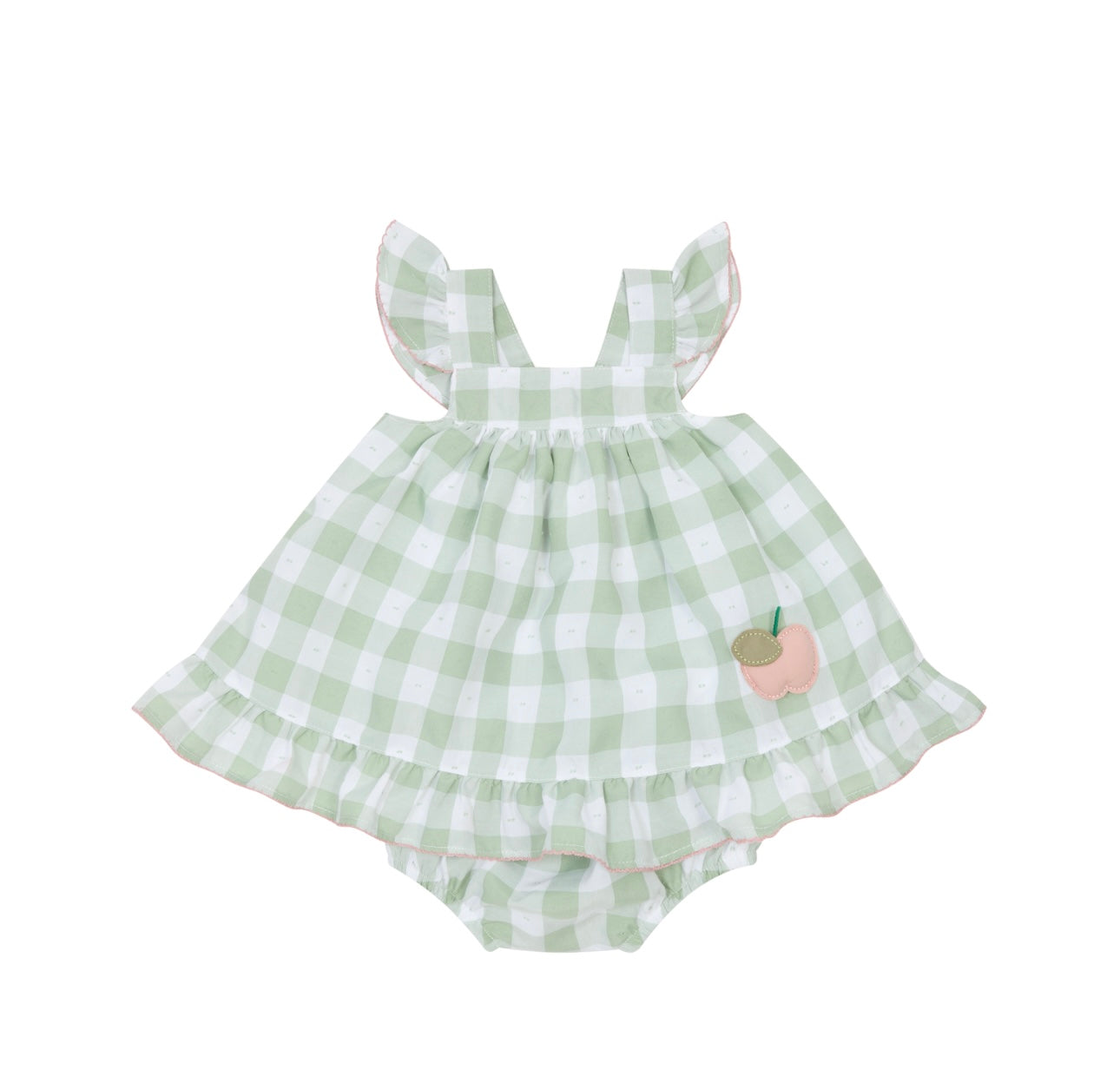 Deolinda mint green check apple dress set
