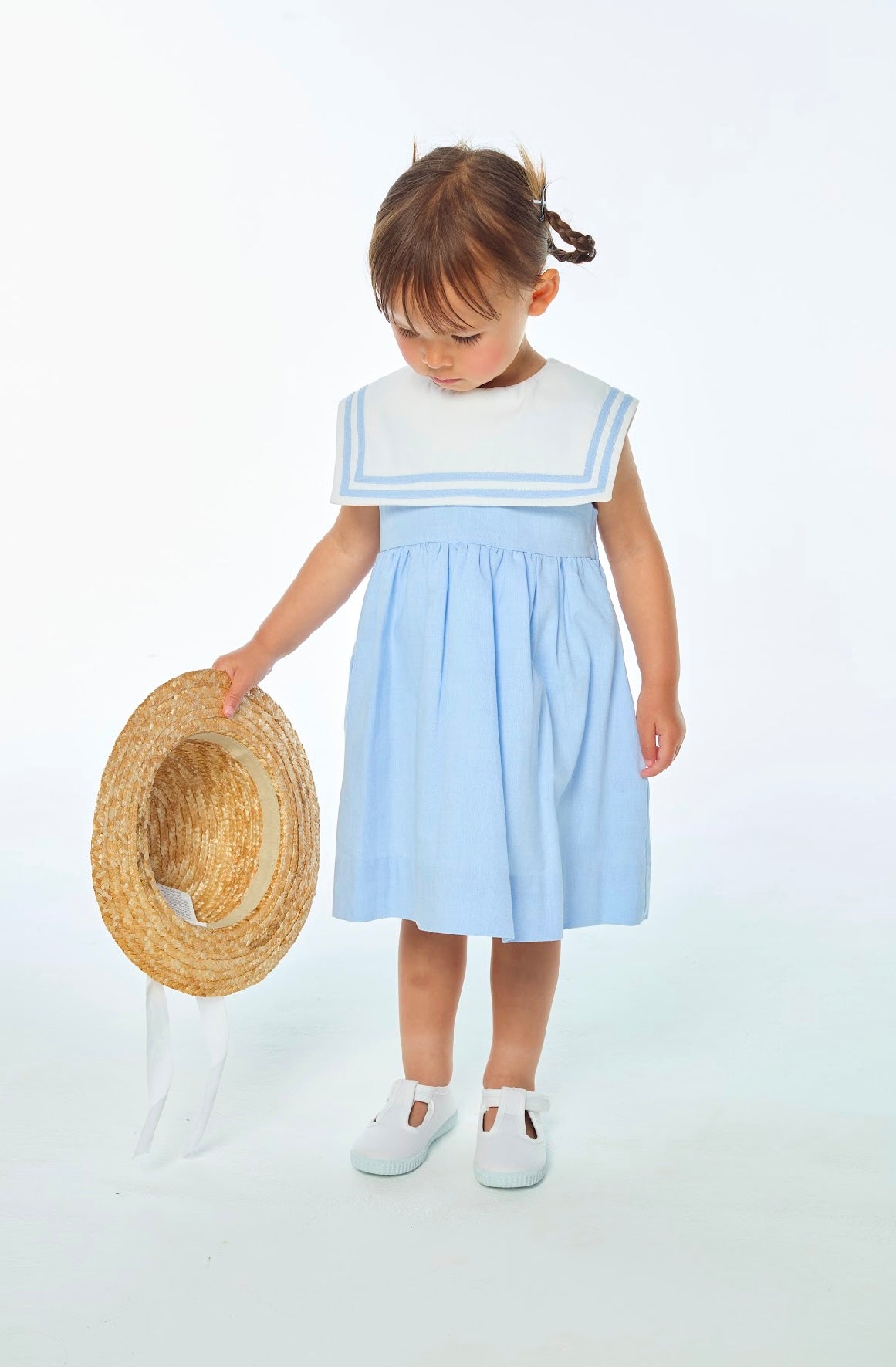 Kidiwi blue & white cotton sailor ‘Constantina’ dress