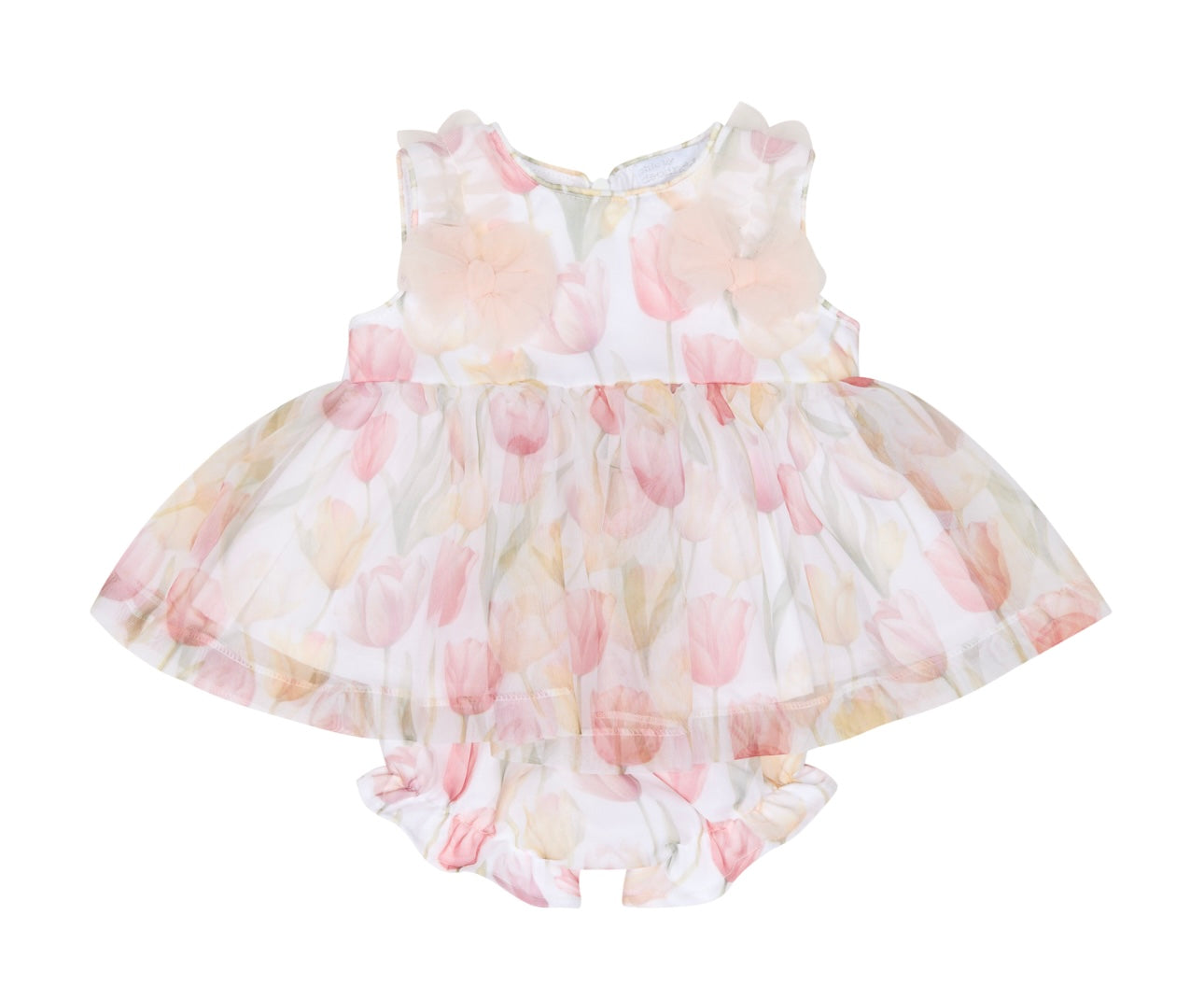 Chic by Deolinda pink and yellow tulips tulle dress set