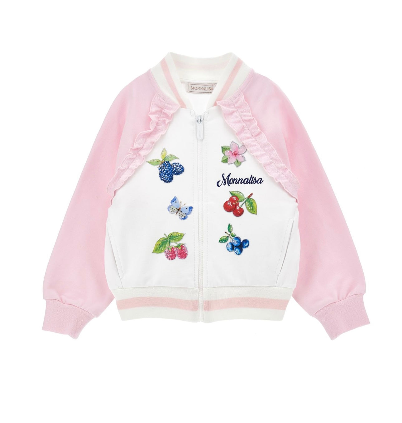 Monnalisa pink fruits sporty jacket 3 piece set